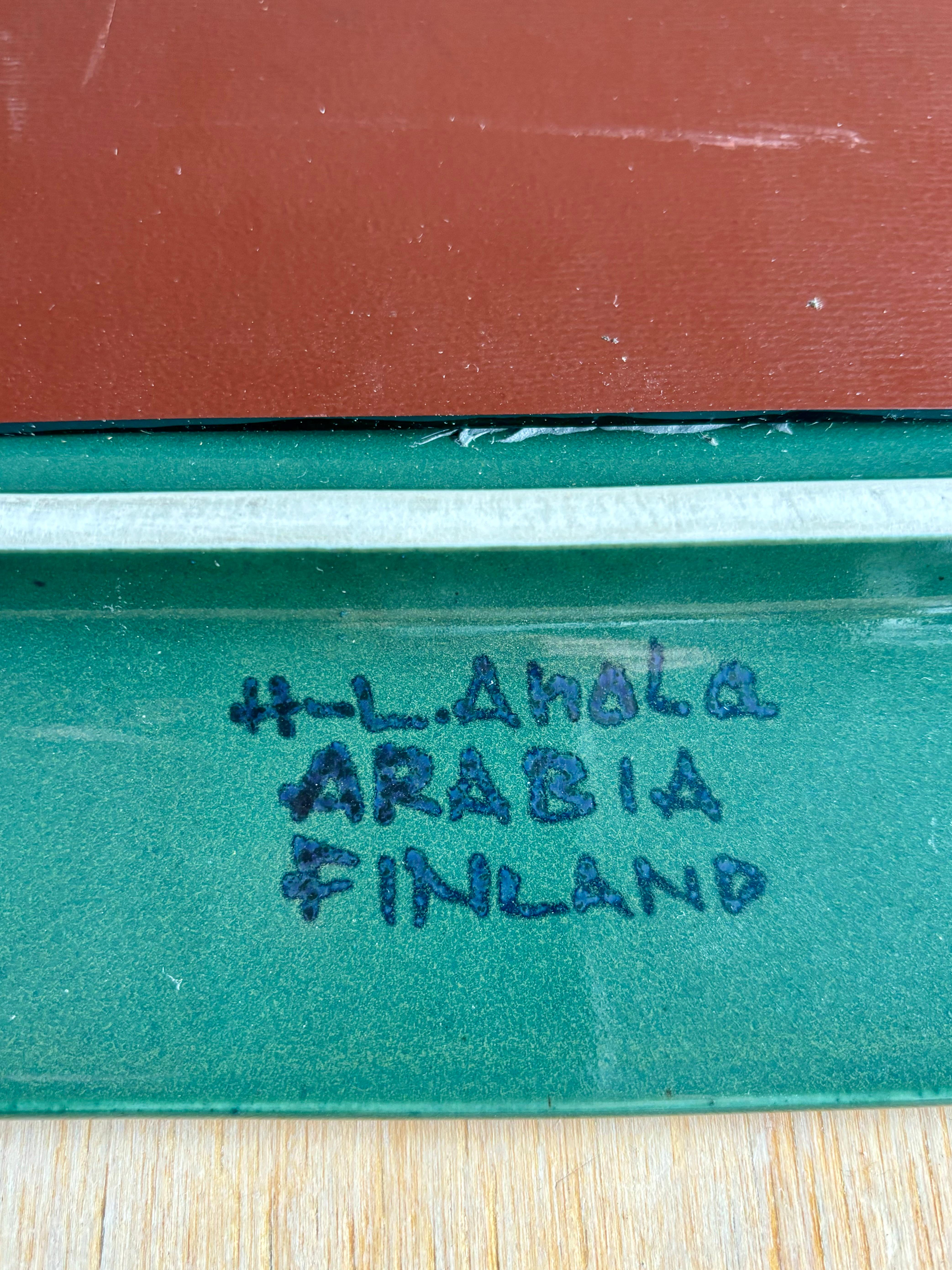Hilkka-Liisa Ahola Espejo de cerámica floral para Arabia, Finlandia, años 50 en Bueno Estado en Copenhagen, DK