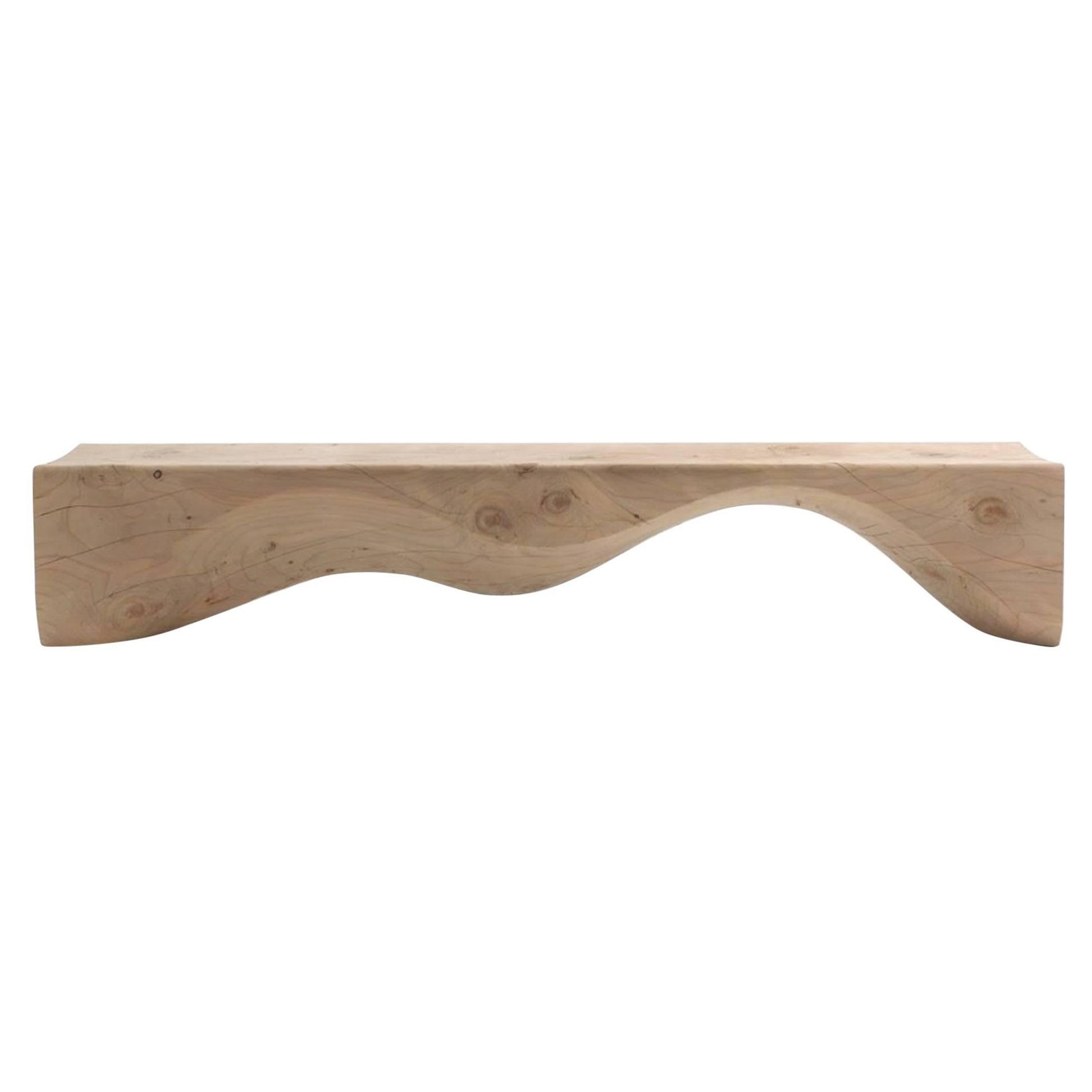 Hill Bench in Solid Natural Cedar Wood For Sale
