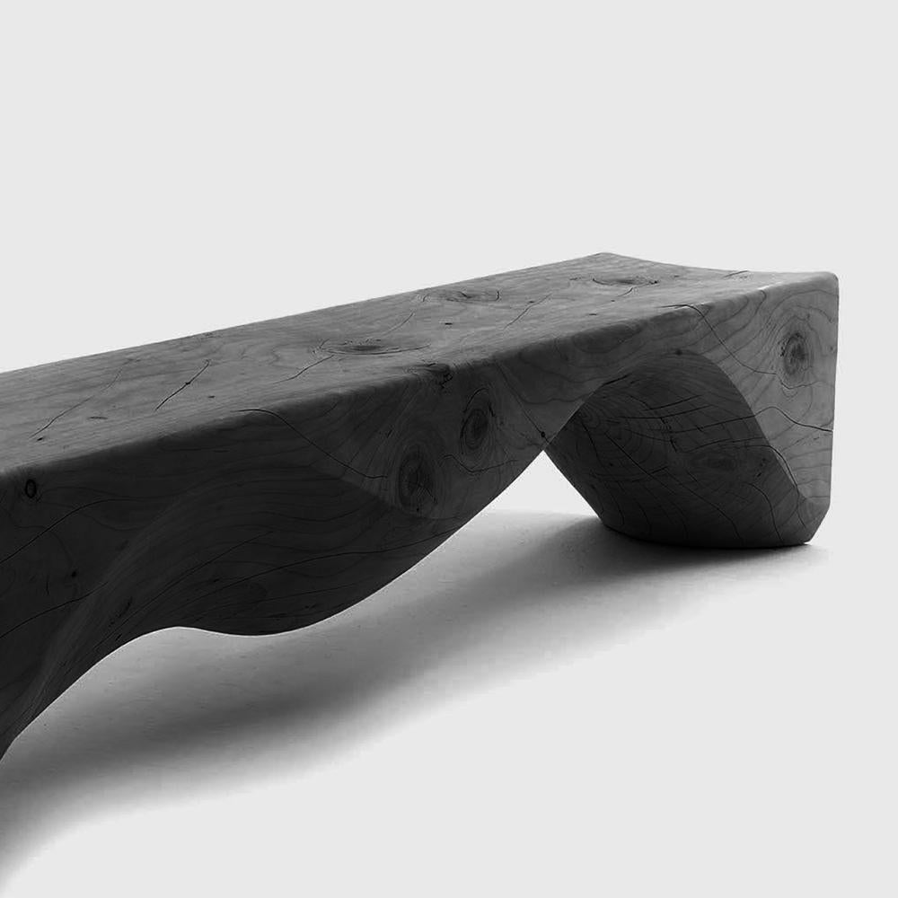 Contemporary Hill Burnt Bench For Sale