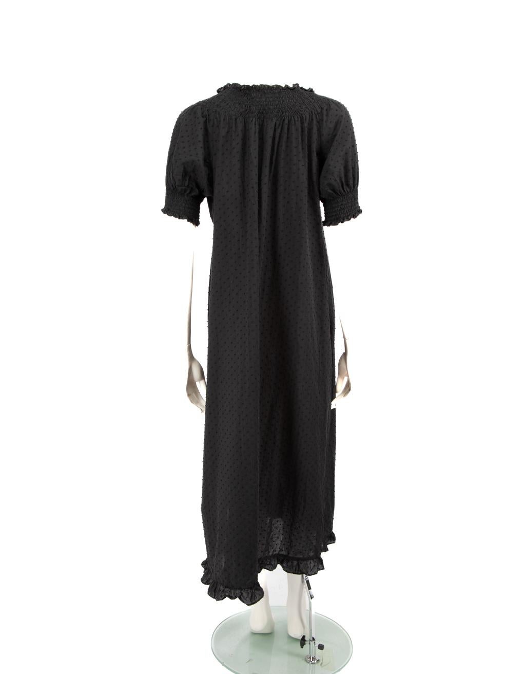 Hill House Black Swiss Dot Midi Dress Size M In Good Condition In London, GB