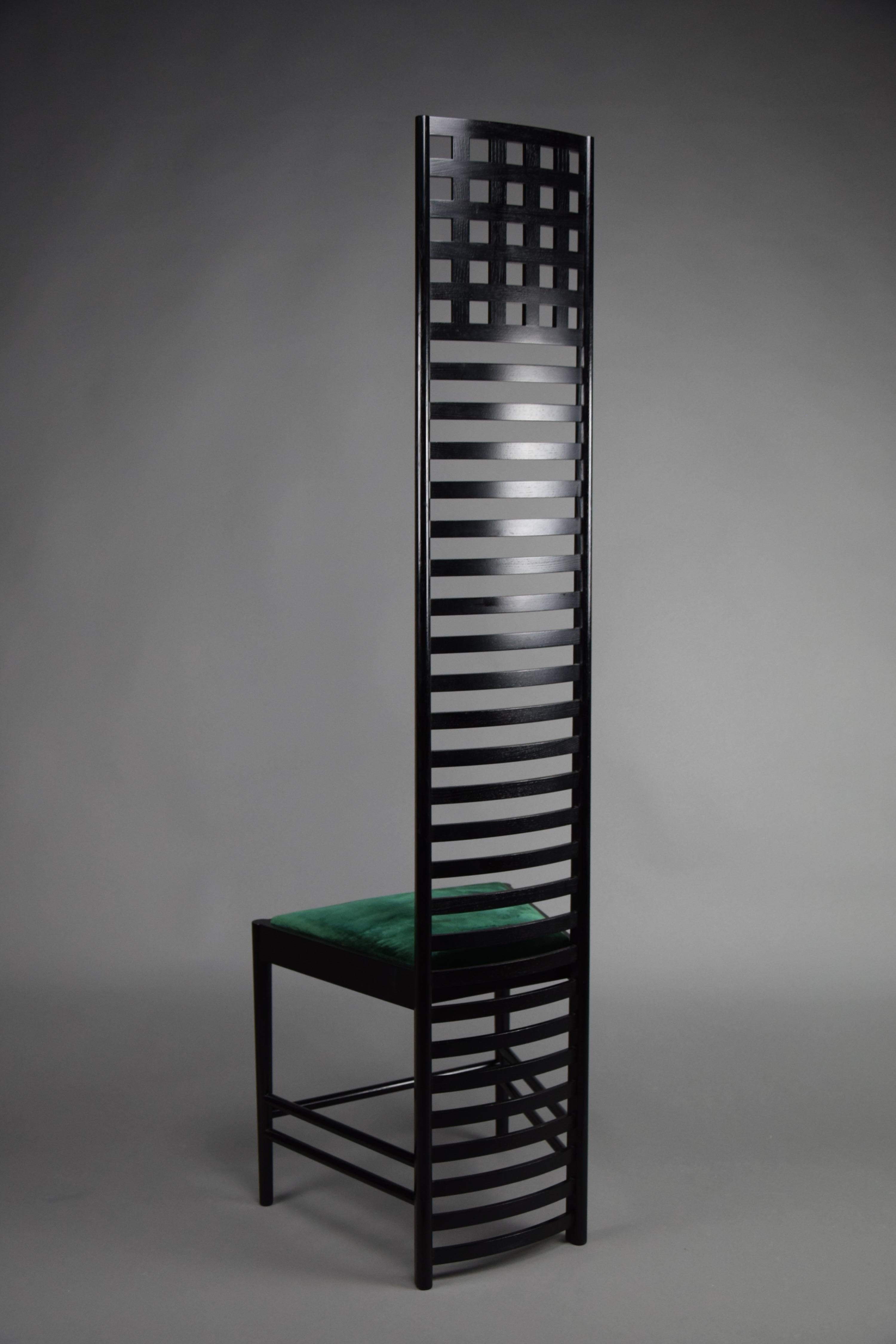 Art Nouveau Hill House Chair Early Edition by Charles Rennie Mackintosh for Cassina Italy