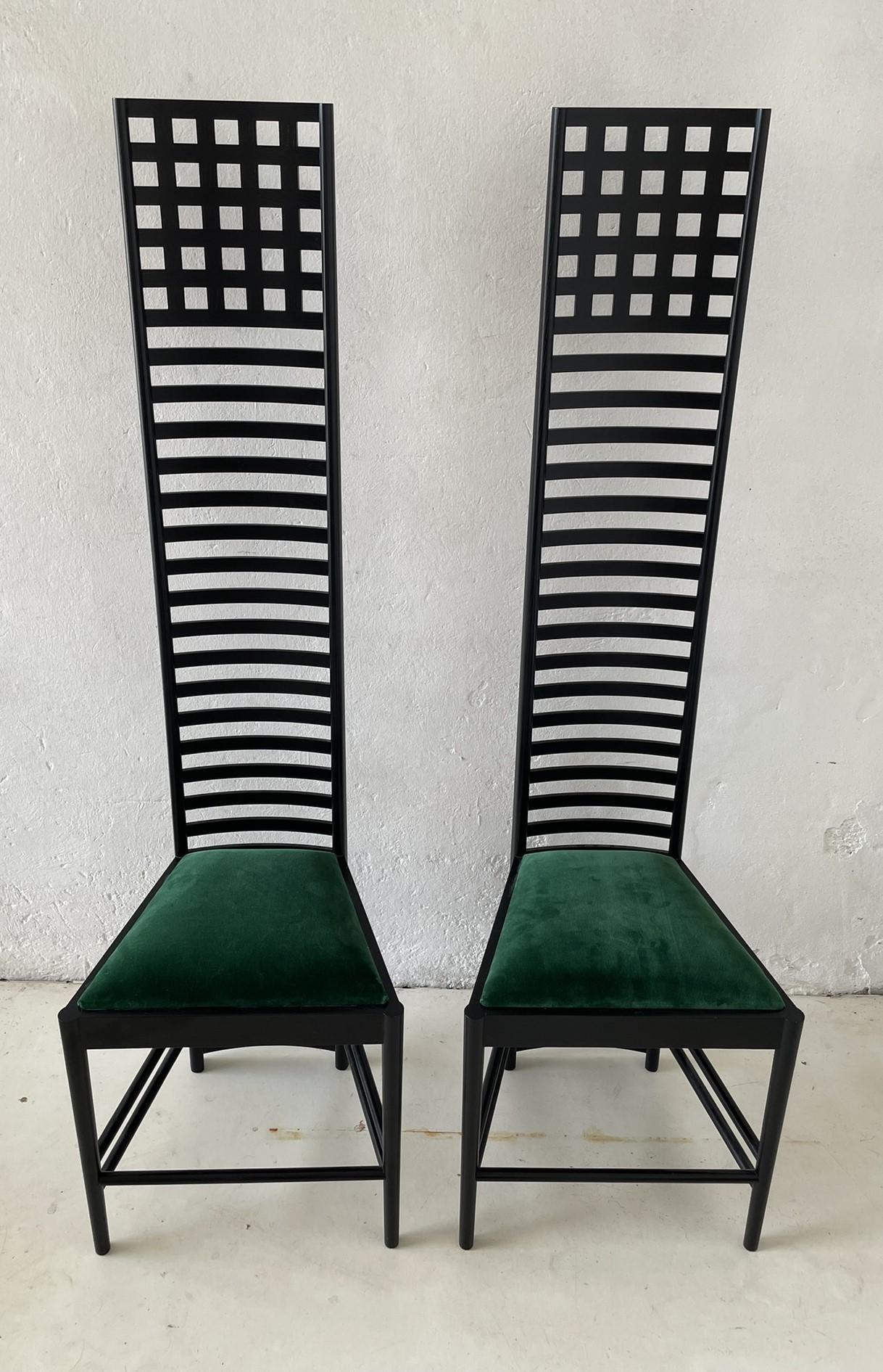 Mid-Century Modern Hill House Chairs by Charles Rennie Mackintosh, Cassina, Italy For Sale