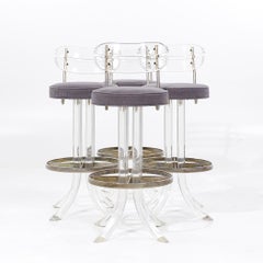 Hill Manufacturing Barhocker aus Lucite und Chrom aus der Mitte des Jahrhunderts – 4er-Set