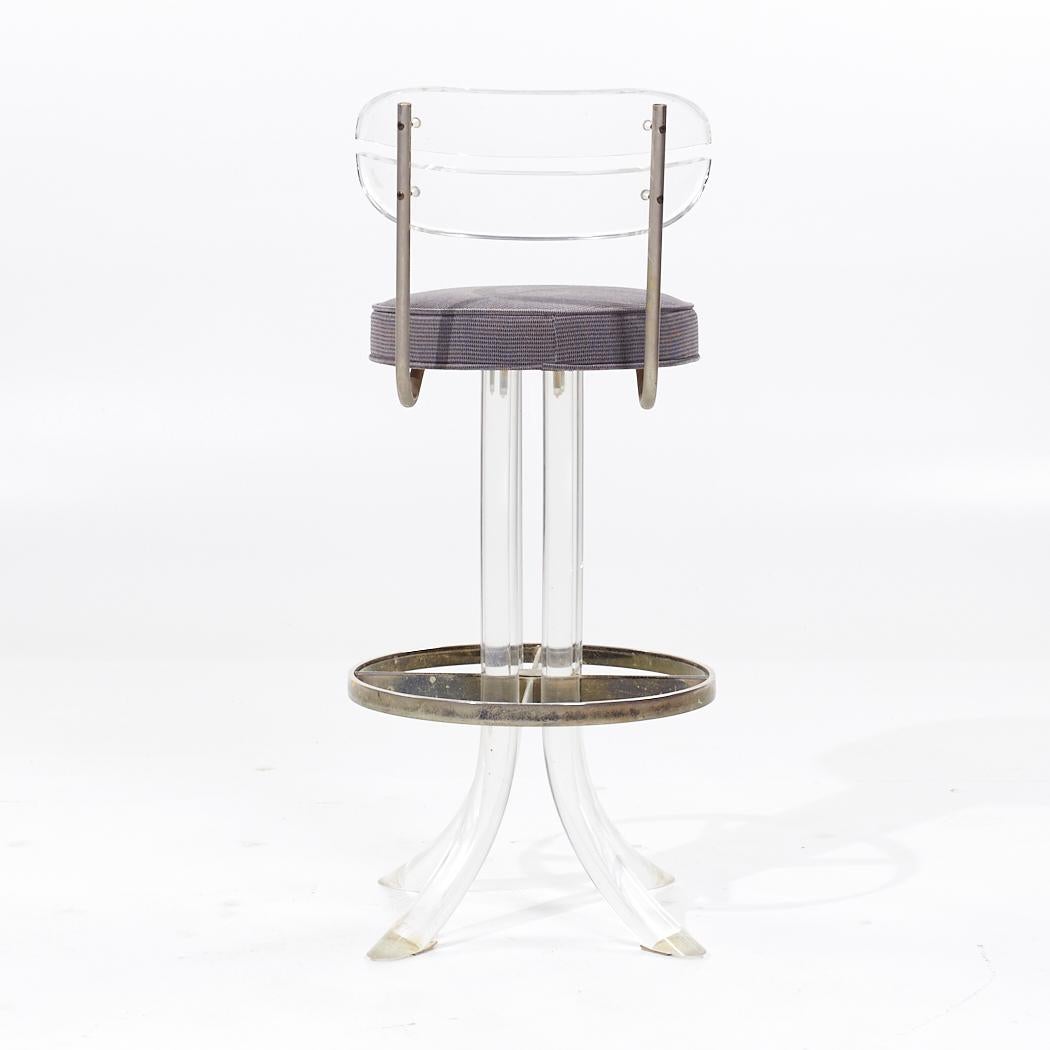 I Hill Manufacturing Mid Century Tabourets de bar en lucite et chrome - Lot de 4 en vente 1