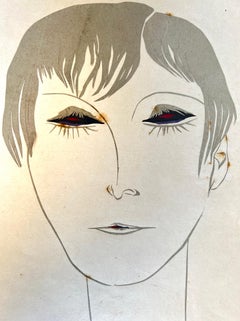 Portrait of a Woman, Paper Collage - Female Artist