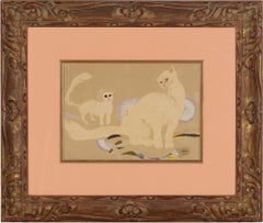 Retrato de amigos felinos, collage sobre papel - Fundador del Guggenheim Museum