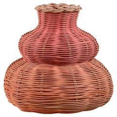 Hillary Woven Vase in Peach and Pink by Studio Herron