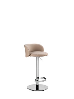 Hillary Stool struttura in pelle e cromo, made in Italy