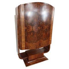 Hille Art Deco U Base Cocktail Bar in Figured Walnut, circa 1930