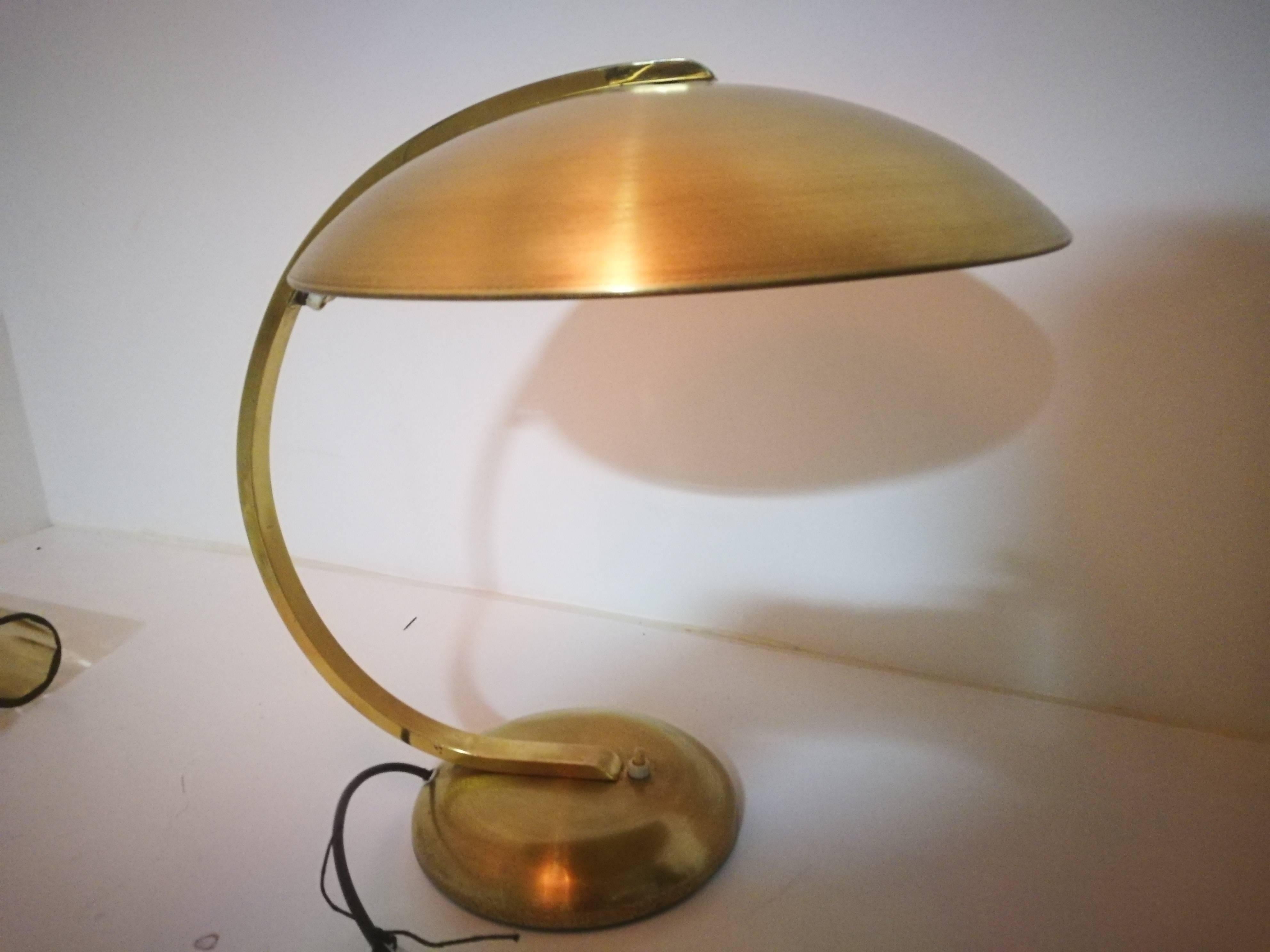 Hillebrand Brass Desk or Table Lamp, Art Deco, 1930s In Good Condition In Rijssen, NL