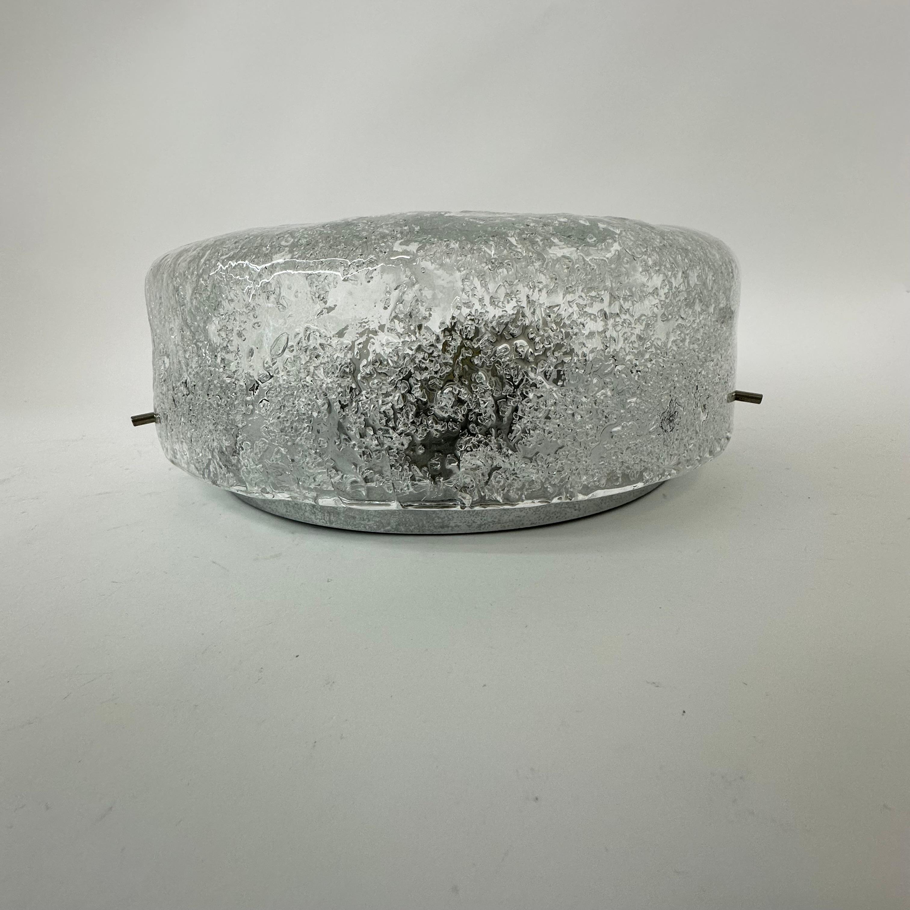 Hillebrand bubble iced glass ceiling lamp , 1970’s For Sale 1