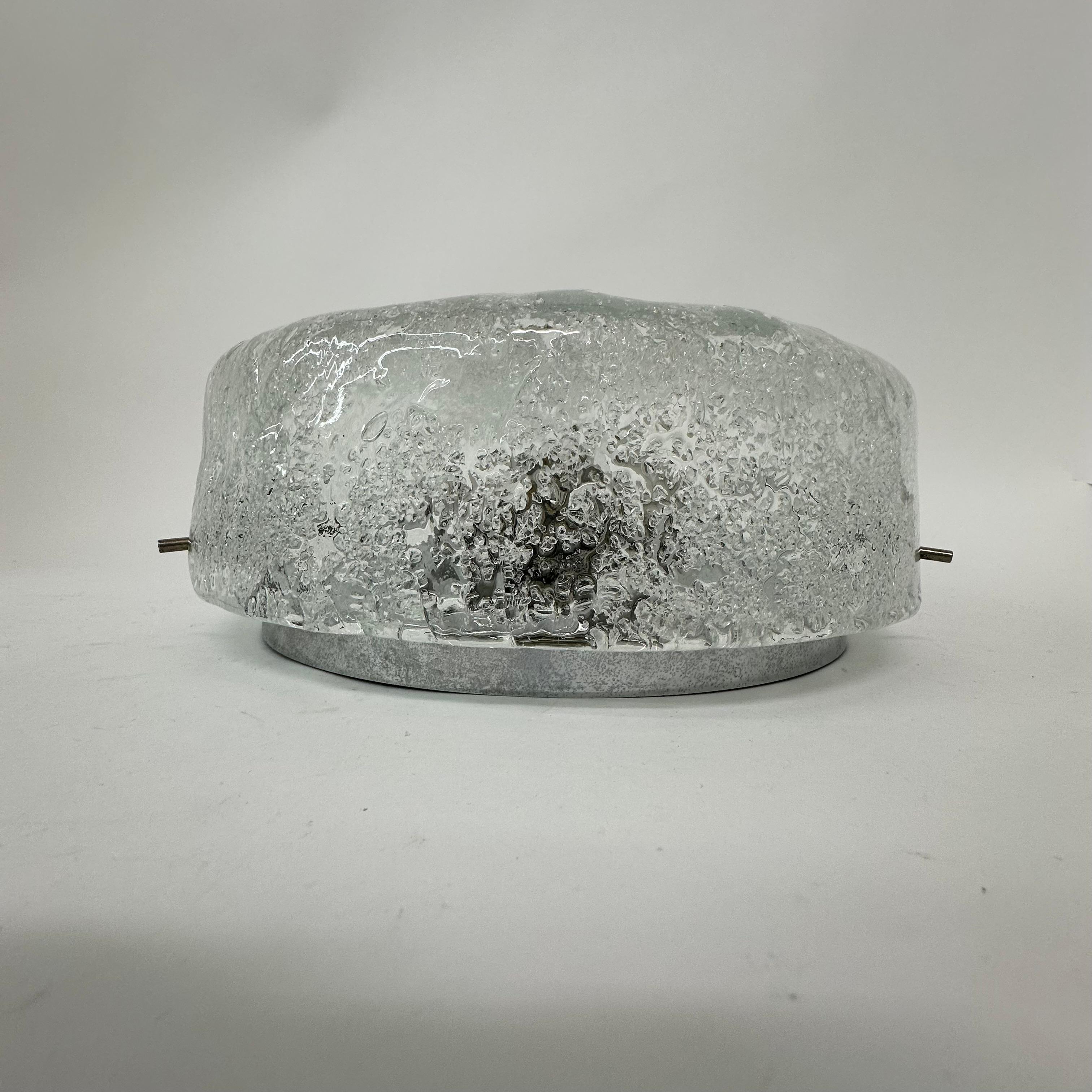 Hillebrand bubble iced glass ceiling lamp , 1970’s For Sale 2