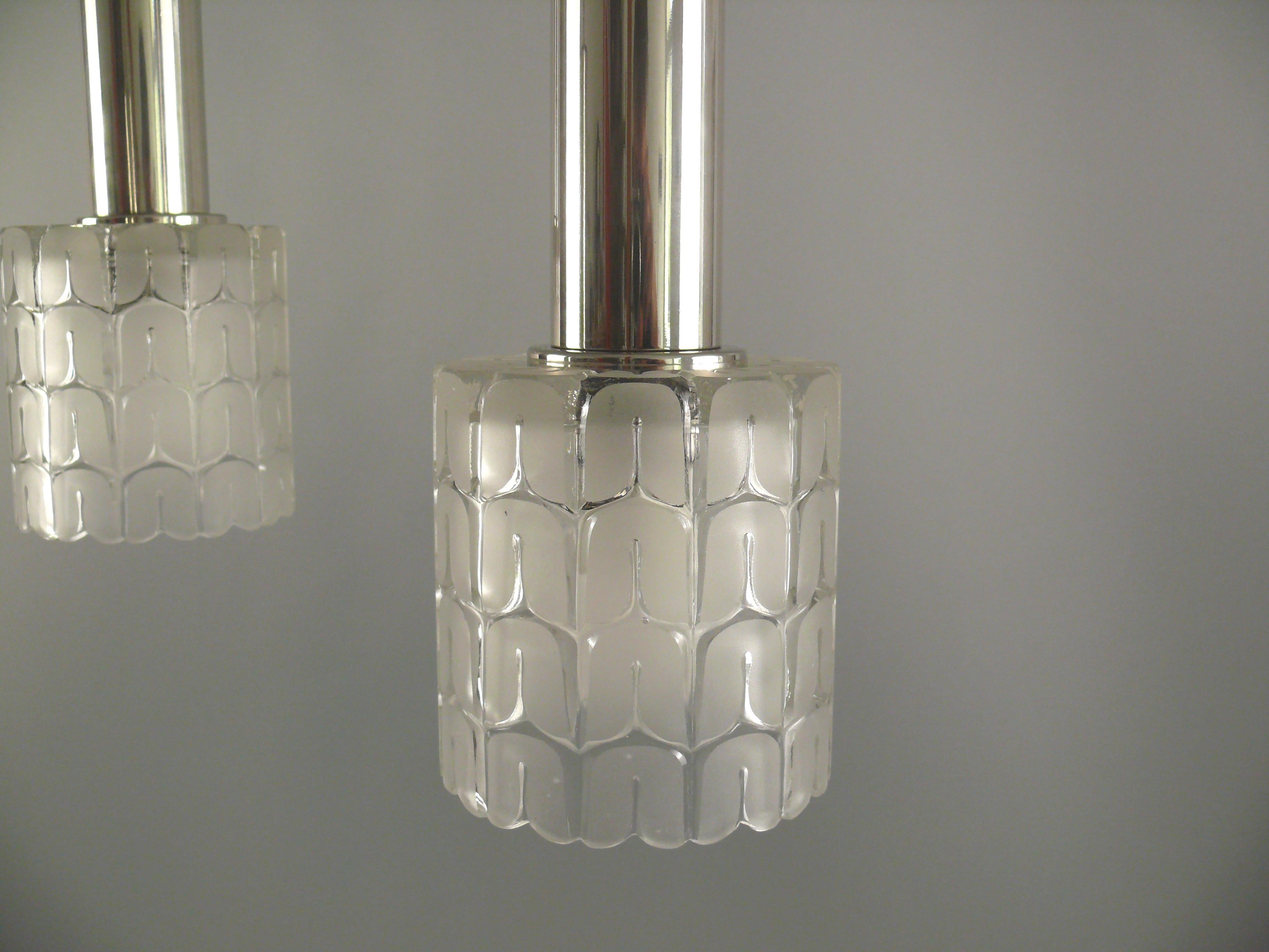 Hillebrand Ceiling Lamp, Cascade Lamp, Pendant Lamp, 1970s In Good Condition For Sale In Schwerin, MV