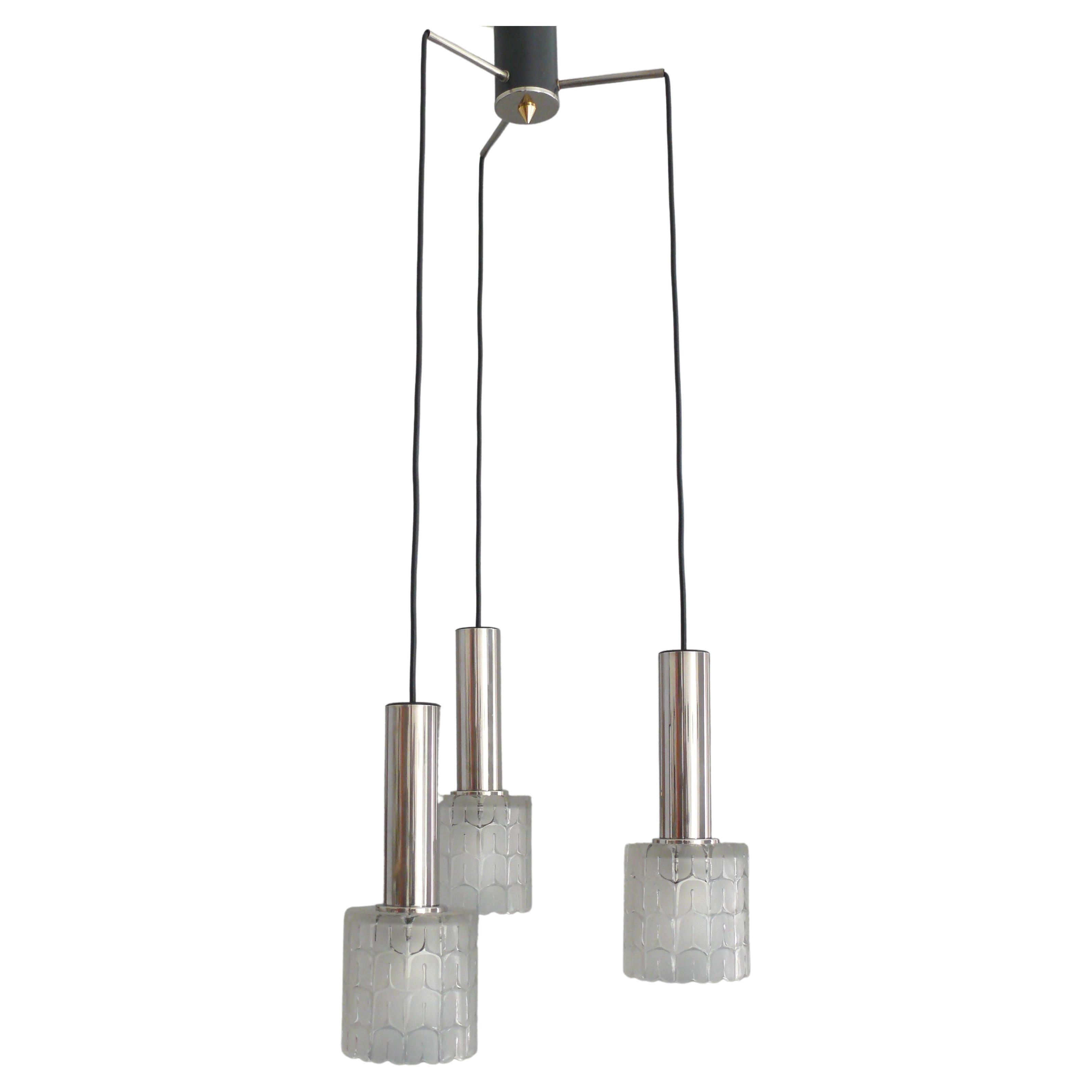 Plafonnier Hillebrand, lampe cascade, lampe à suspension, années 1970