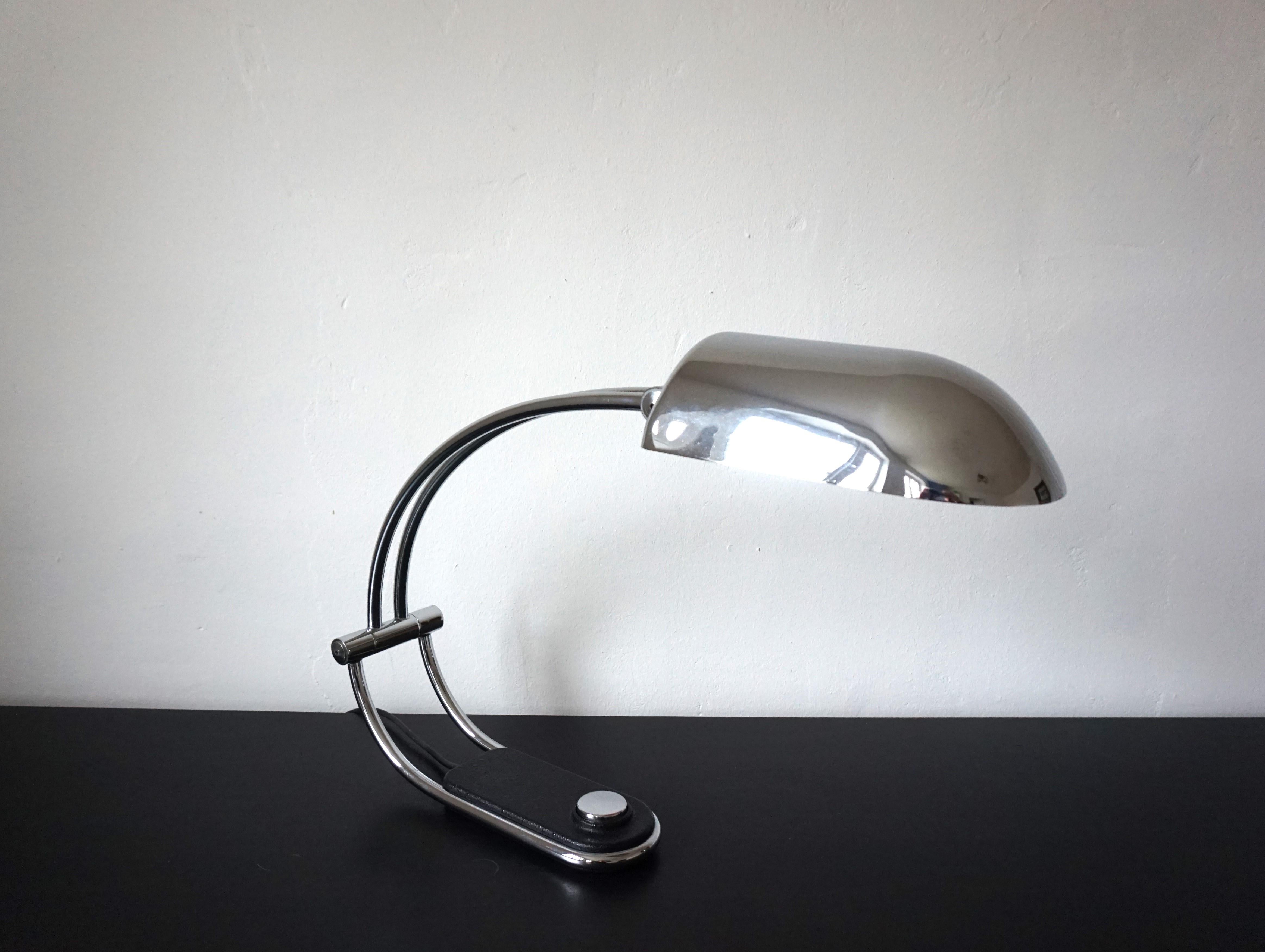 German Hillebrand chrome table lamp by Egon Hillebrand For Sale