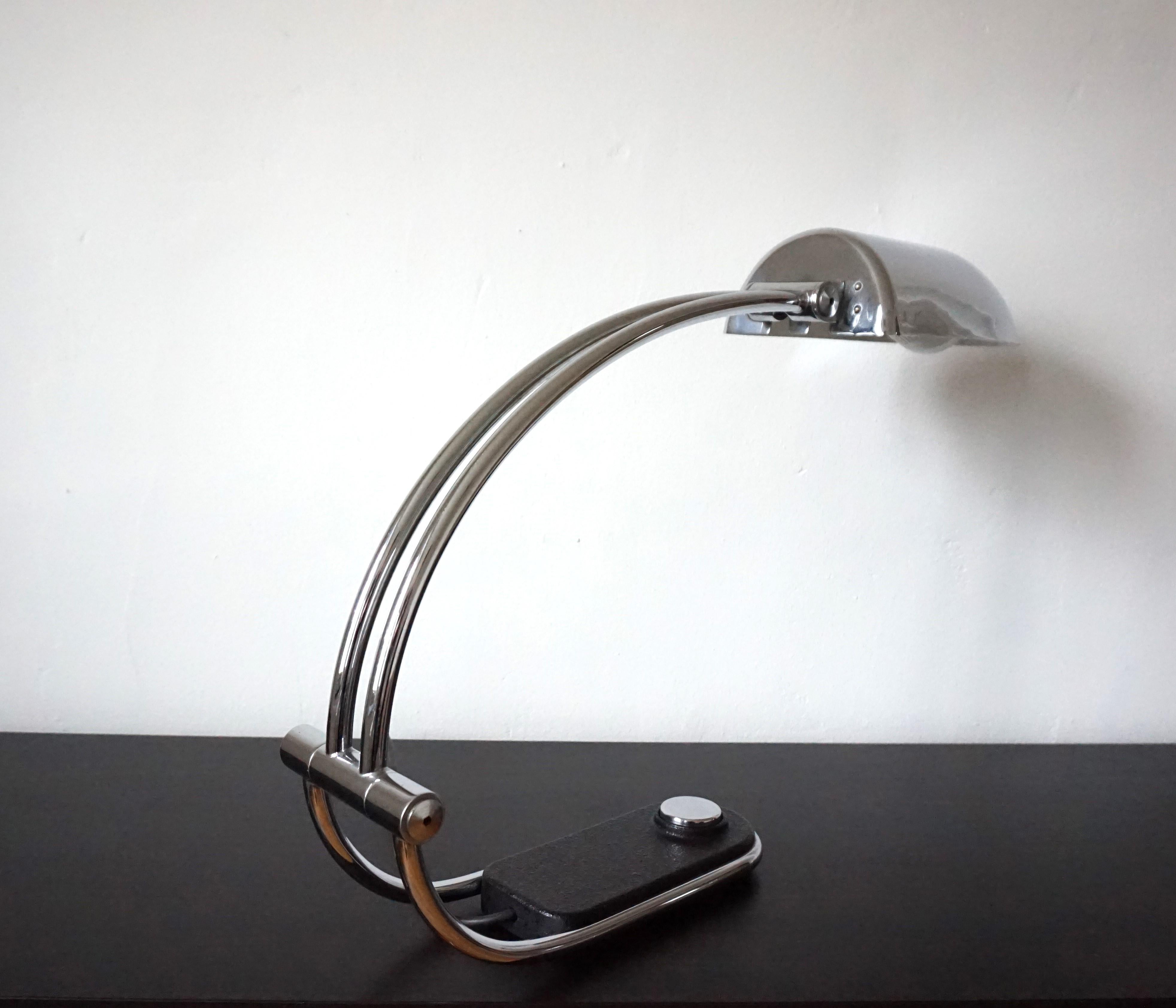 Hillebrand chrome table lamp by Egon Hillebrand For Sale 2