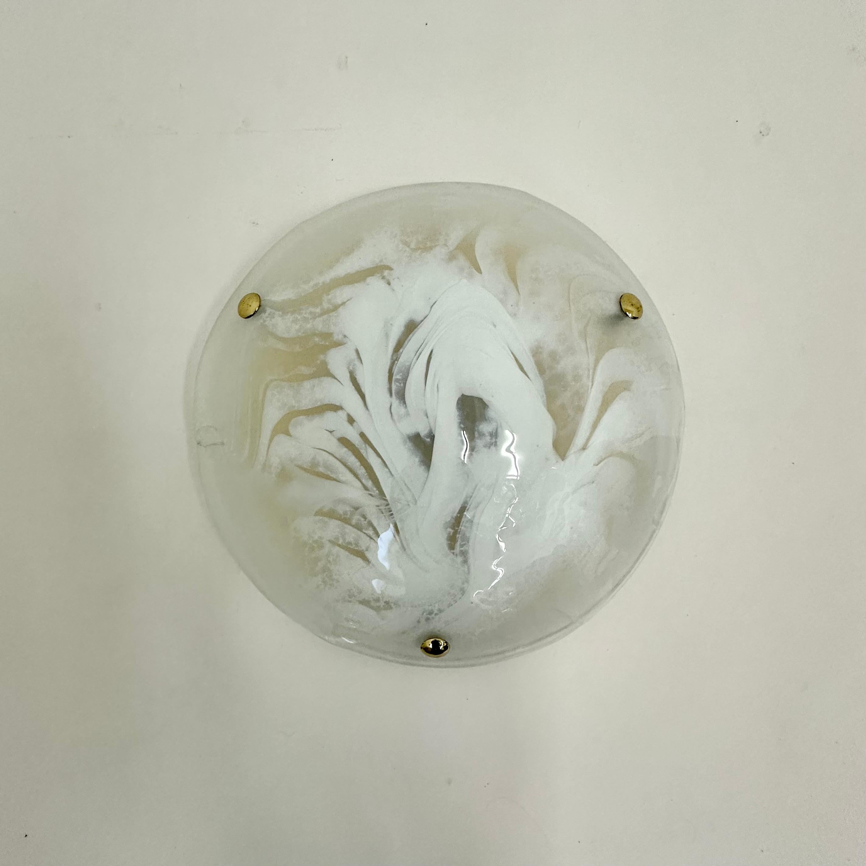 Svedese Lampada da soffitto in vetro Hillebrand , anni '70 in vendita