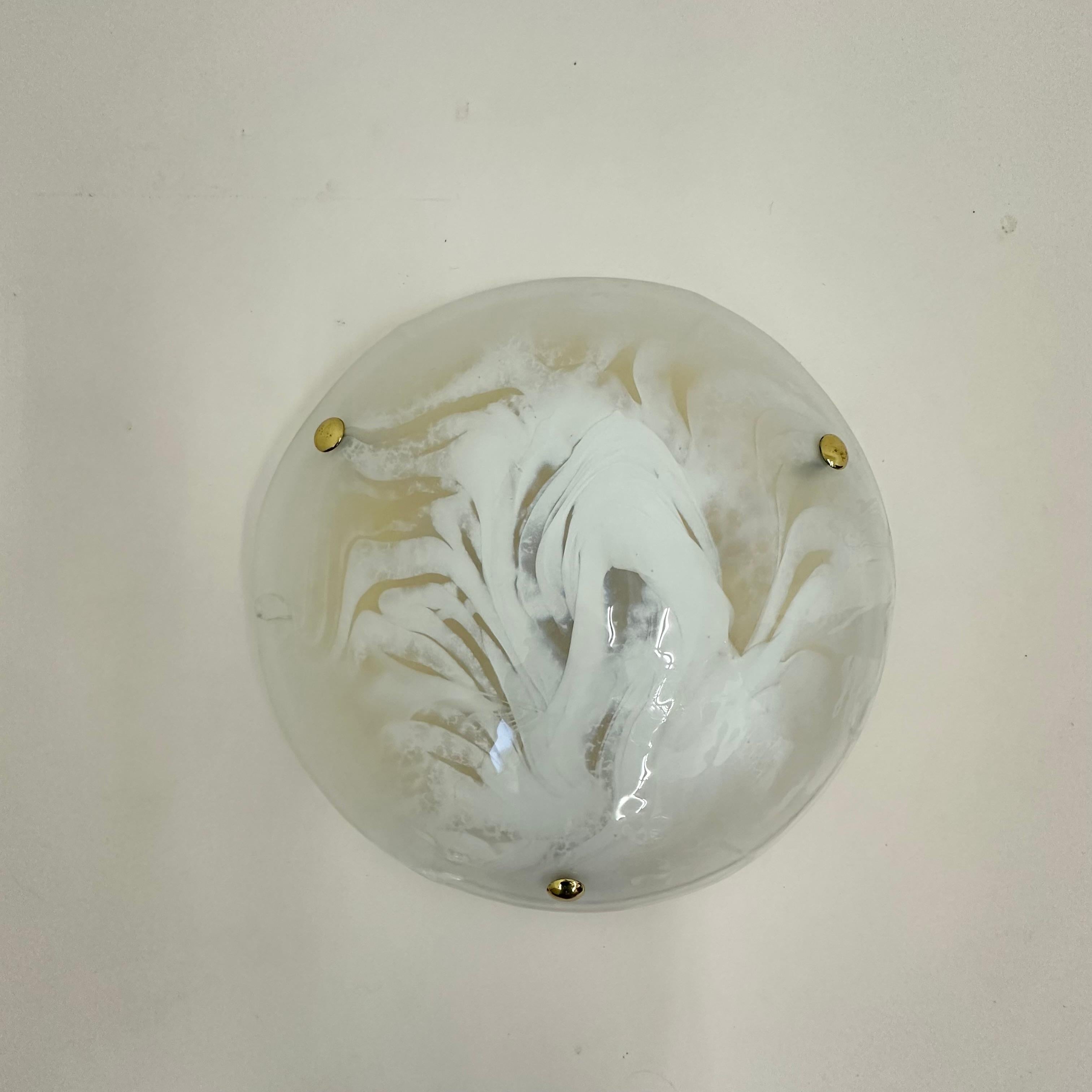 Metallo Lampada da soffitto in vetro Hillebrand , anni '70 in vendita