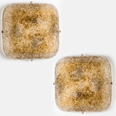 Hillebrand Massive Murano Square Wall Lights, 1960