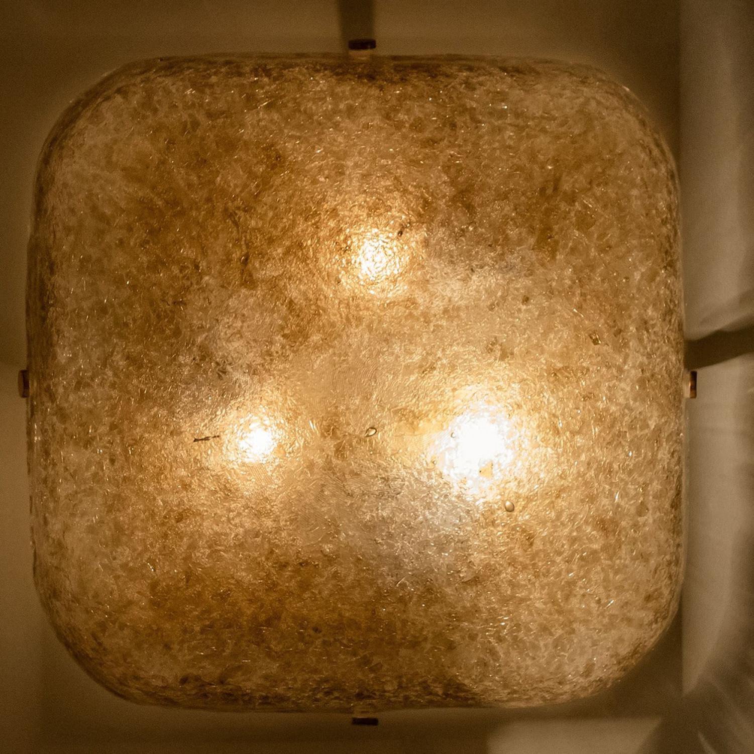Allemand Hillebrand Massive Murano Square Wall Lights, 1960 en vente