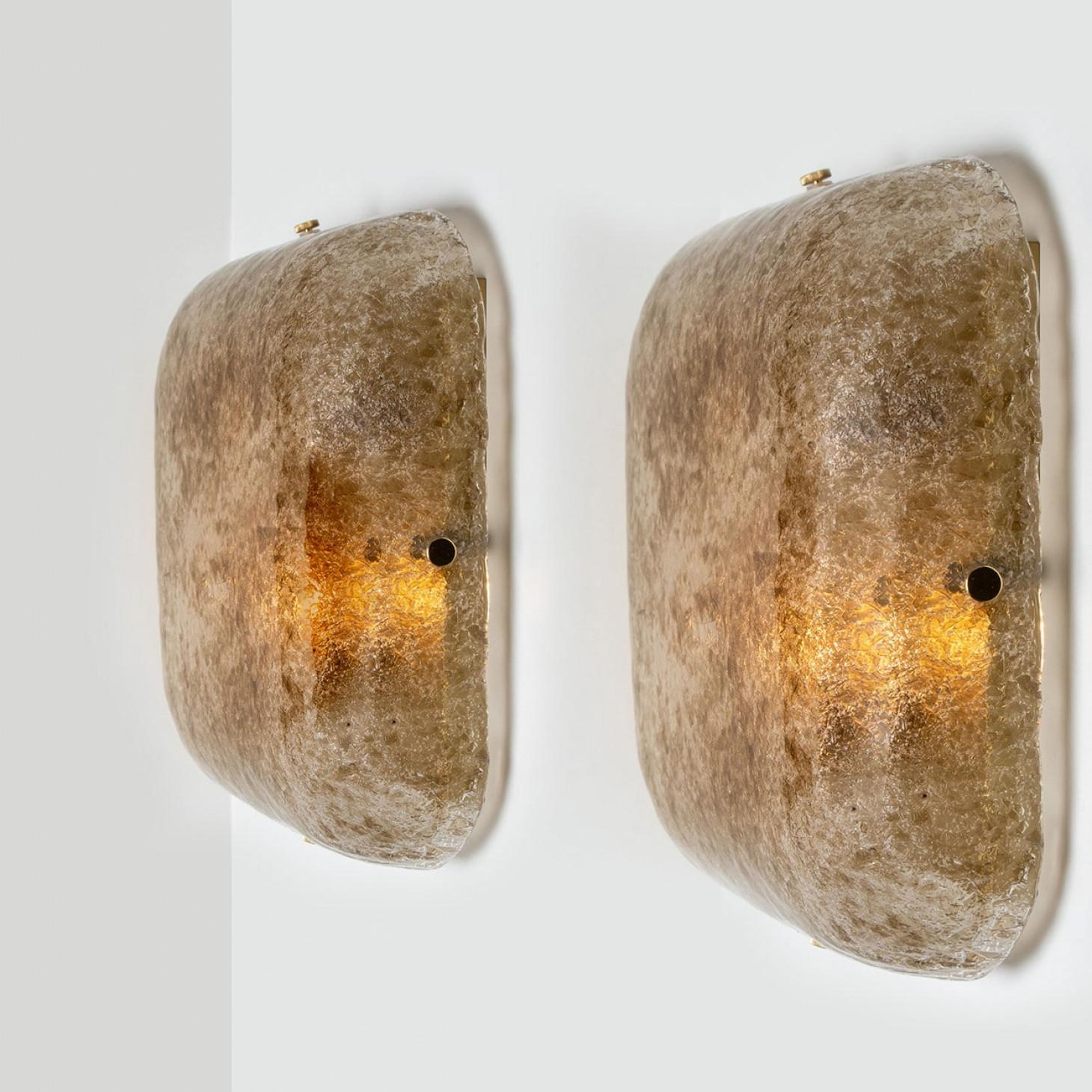 20ième siècle Hillebrand Massive Murano Square Wall Lights, 1960 en vente