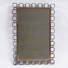 Espejo de pared Brutalista de Mediados de Siglo Hillebrand, Alemania Años 60