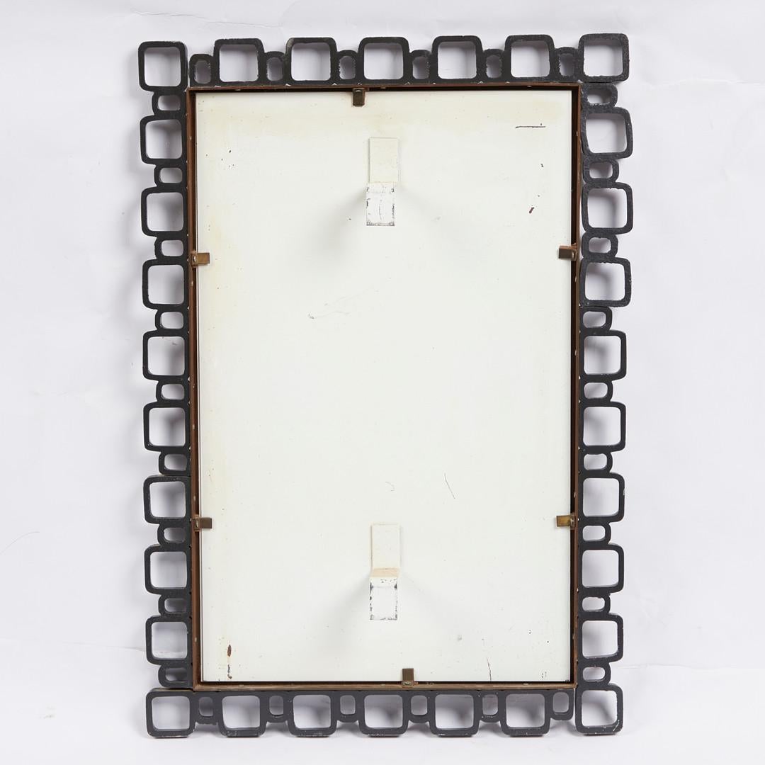 Hillebrand Mid-Century Brutalist Wall Mirror, Germany 1960's For Sale 1