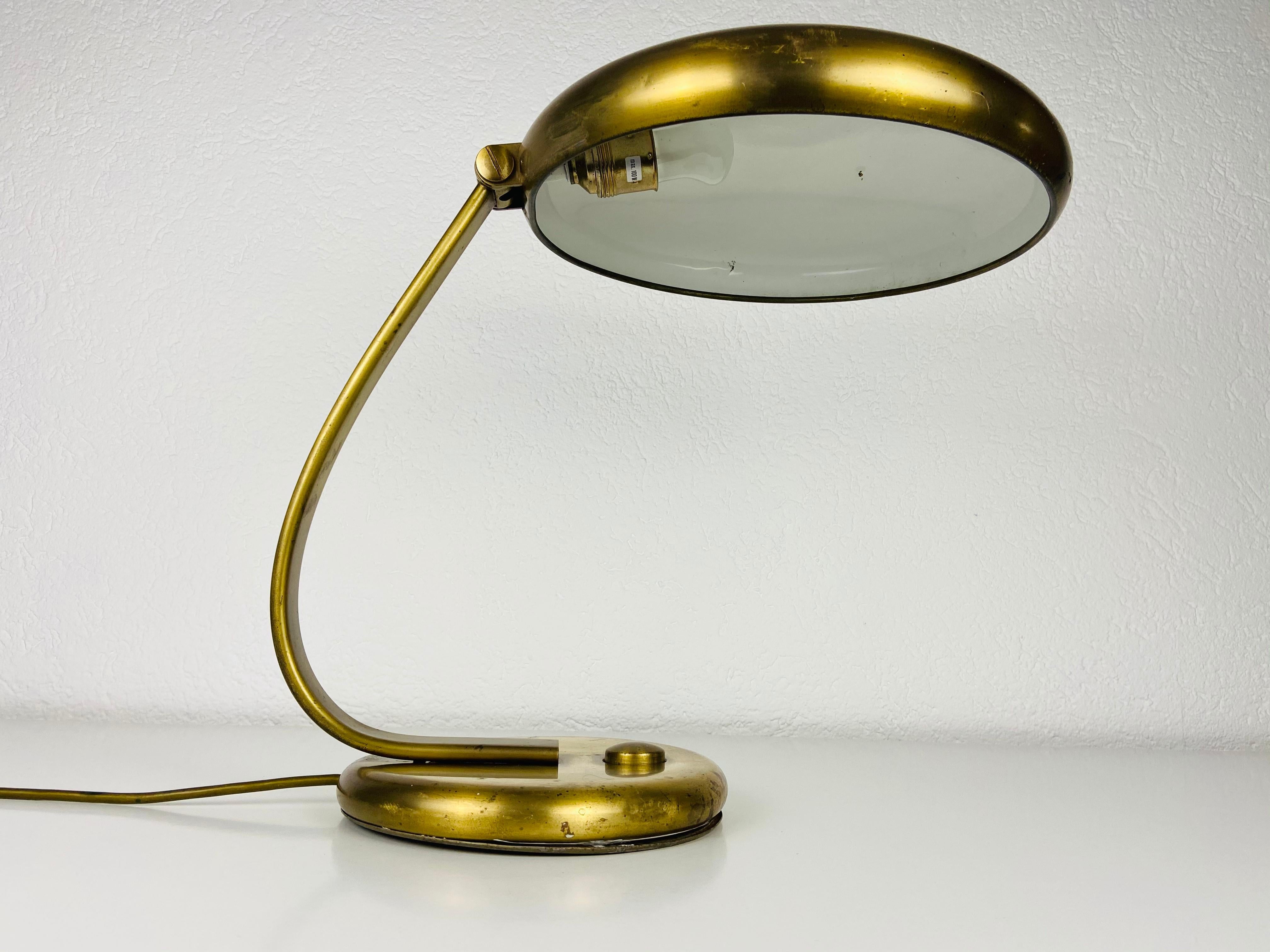 Mid-Century Modern Hillebrand Midcentury Full Brass Table Lamp, 1960s, Germany