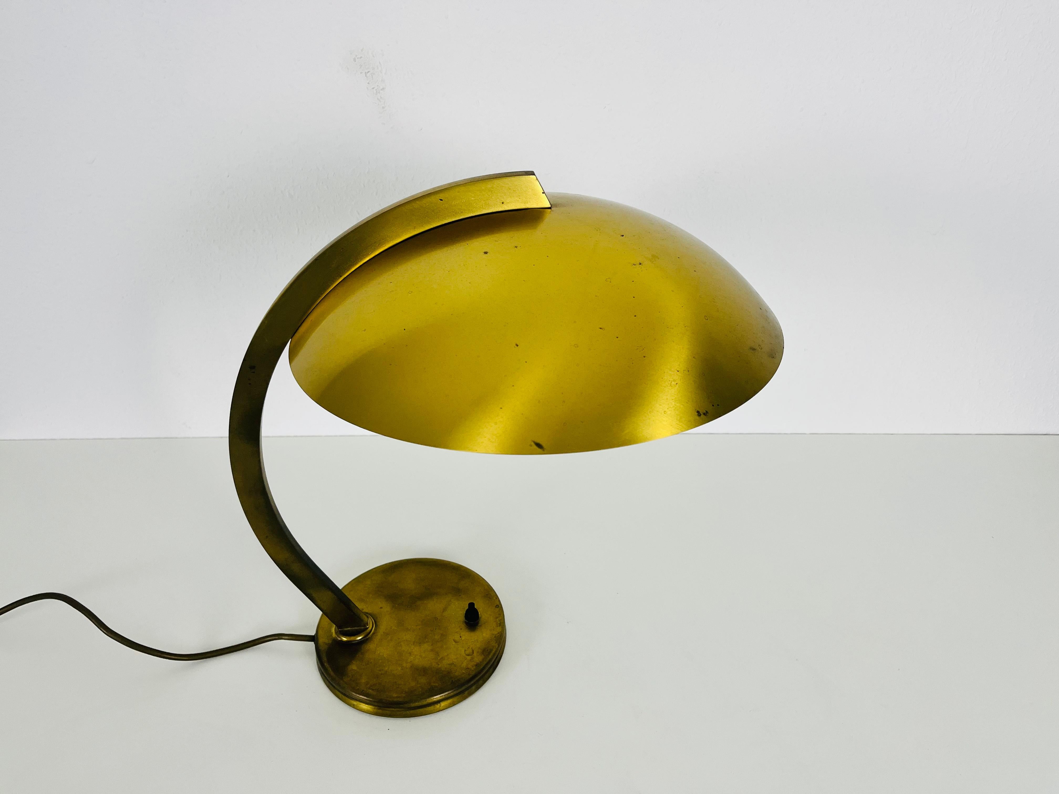 Mid-20th Century Hillebrand Midcentury Full Brass Table Lamp, 1960s, Germany For Sale