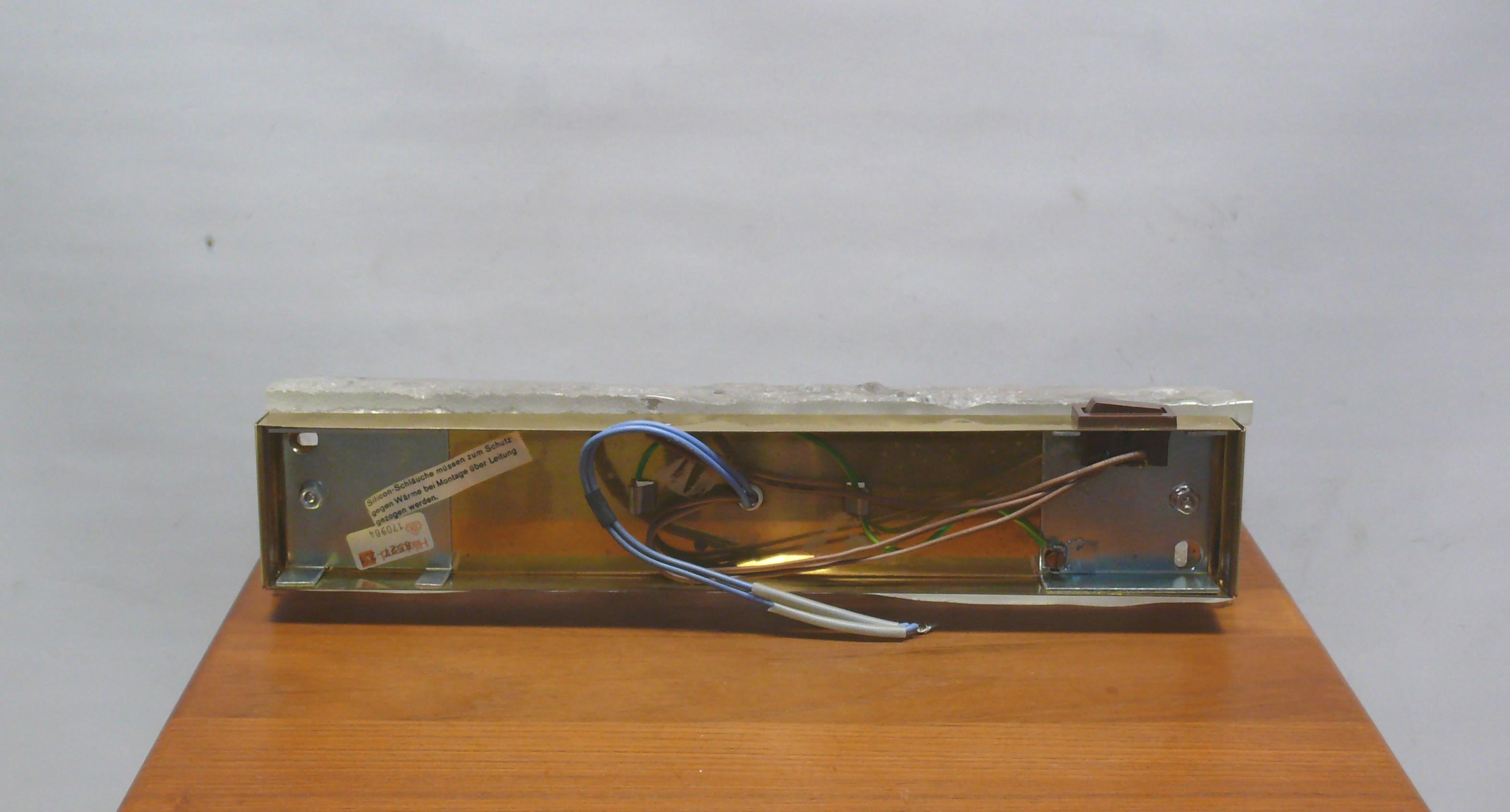 Hillebrand Murano / iceglass wall lamp -  1970s For Sale 3