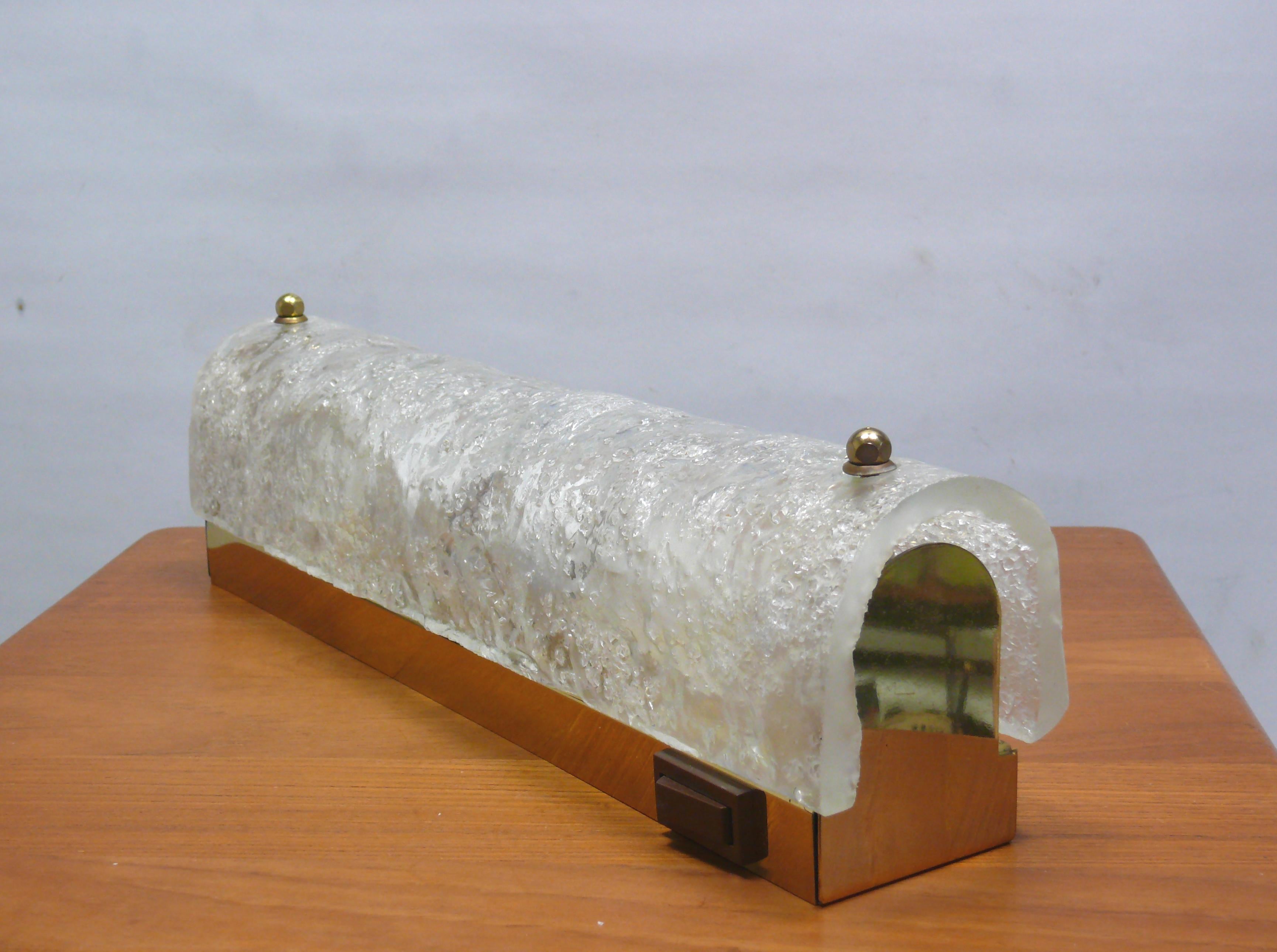 Mid-Century Modern Hillebrand Murano / iceglass wall lamp -  1970s For Sale
