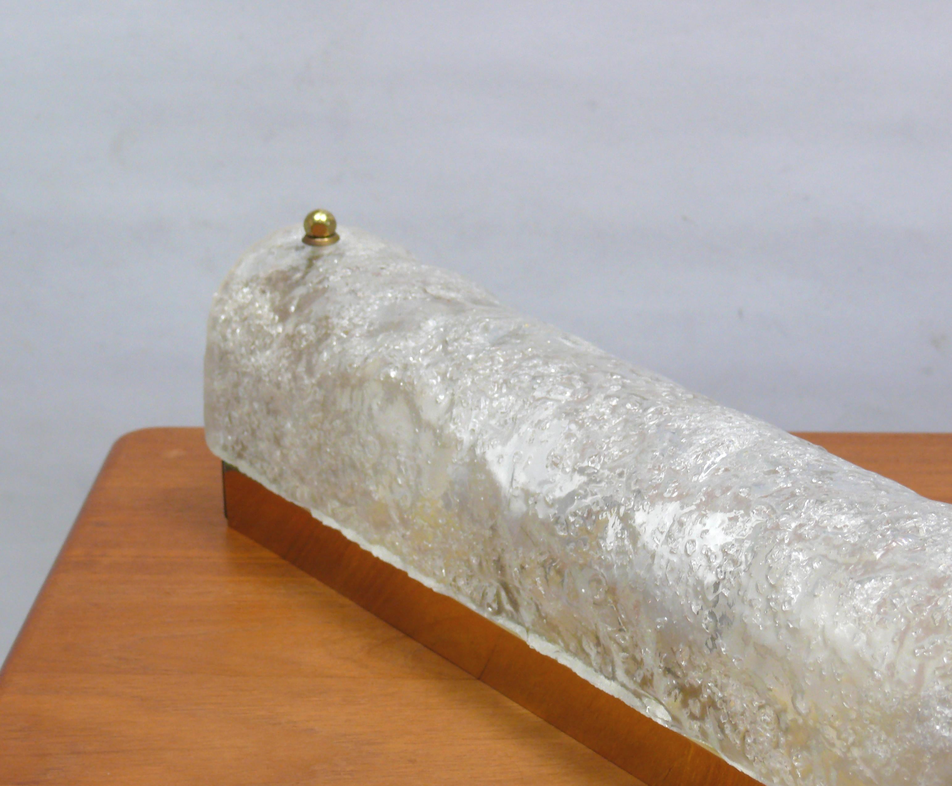 German Hillebrand Murano / iceglass wall lamp -  1970s For Sale
