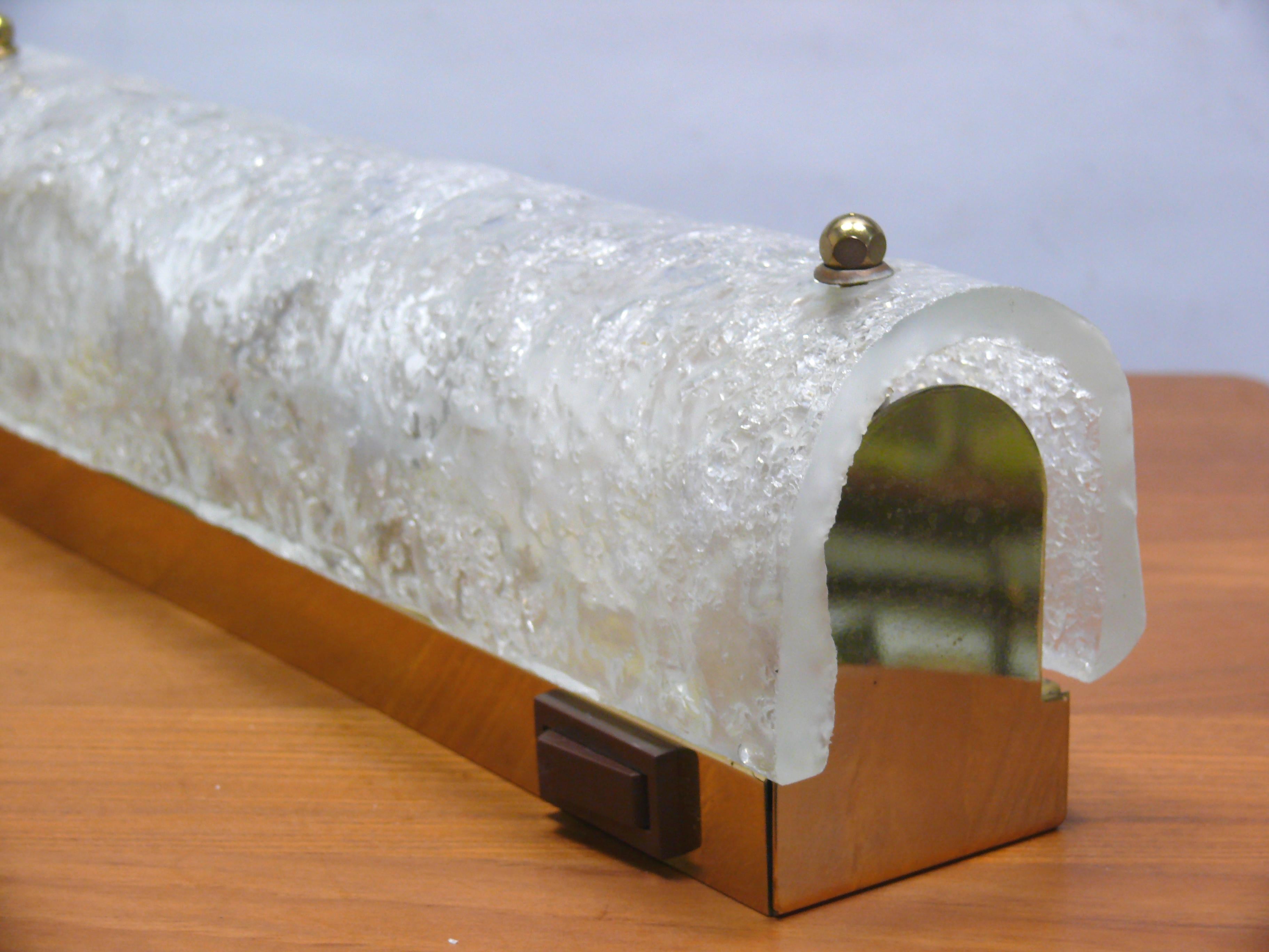 Hillebrand Murano / iceglass wall lamp -  1970s In Good Condition For Sale In Schwerin, MV