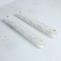 HILLEBRAND Paar Wandlampen aus Eisglas 1970er Jahre Deutschland