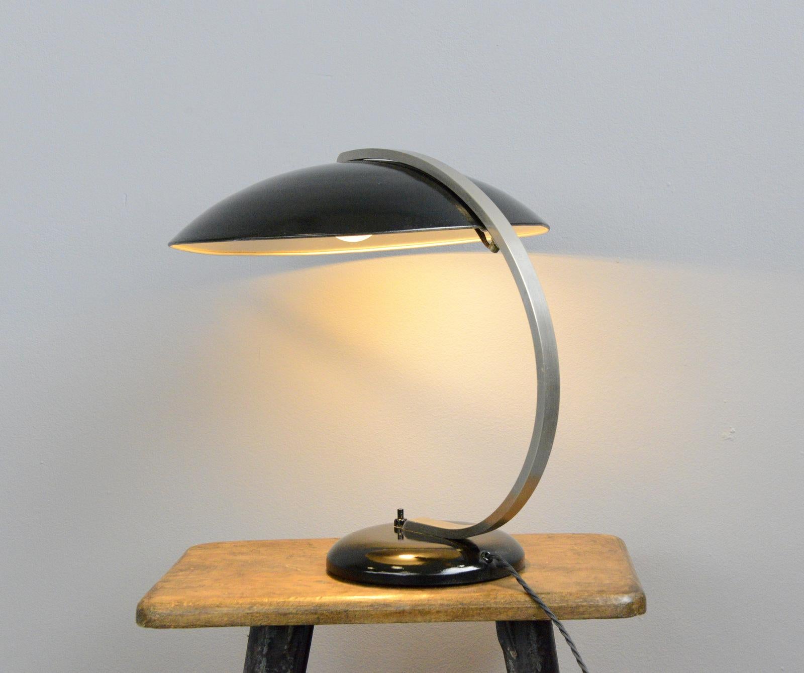 Steel Hillebrand Table Lamp, circa 1930s