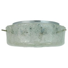 Lámpara de techo Hillebrand Vintage Ice Glass Flush Mount 1960s-1970s