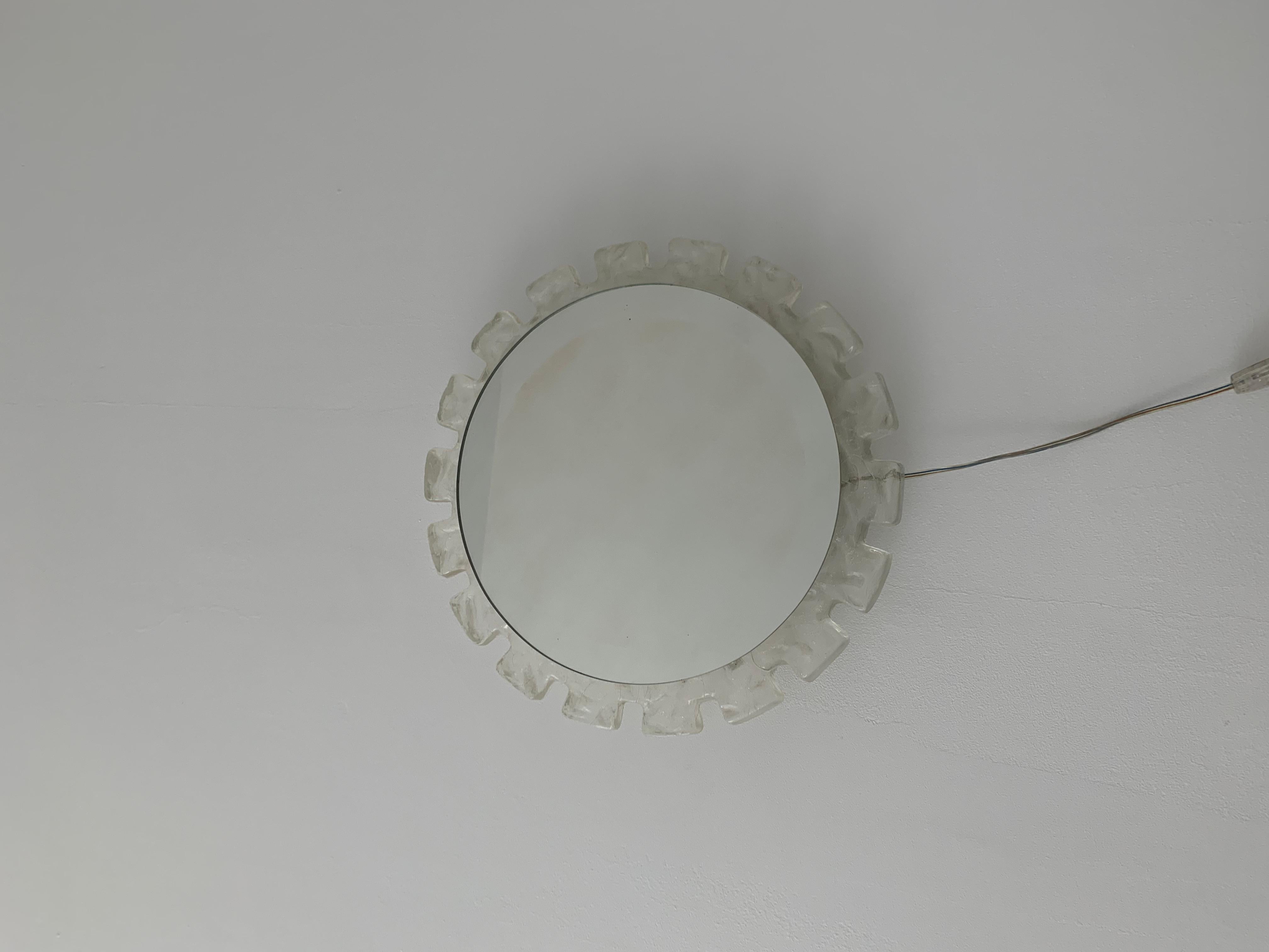 Hillebrand Vintage Lucite Wall Mirror with Backlight, 1970’s, Germany For Sale 2