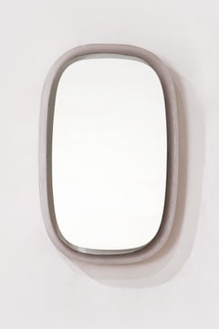 Hillebrand Vintage Oval Illuminated Wall Mirror White Plexiglass 1960s
