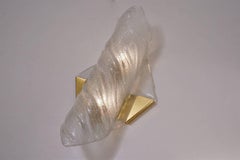Hillebrand Wall Light Tall, Brass and Glass, circa 1970s, German