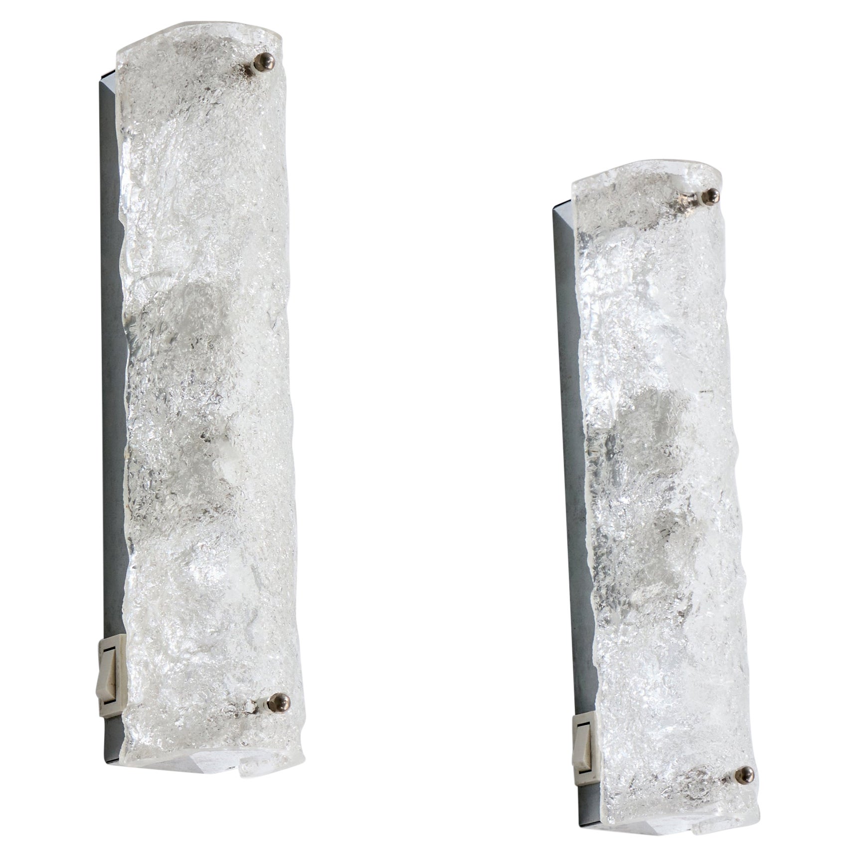 Hillebrand, Wandleuchten, Glas, Metall, Deutschland, 1960er Jahre