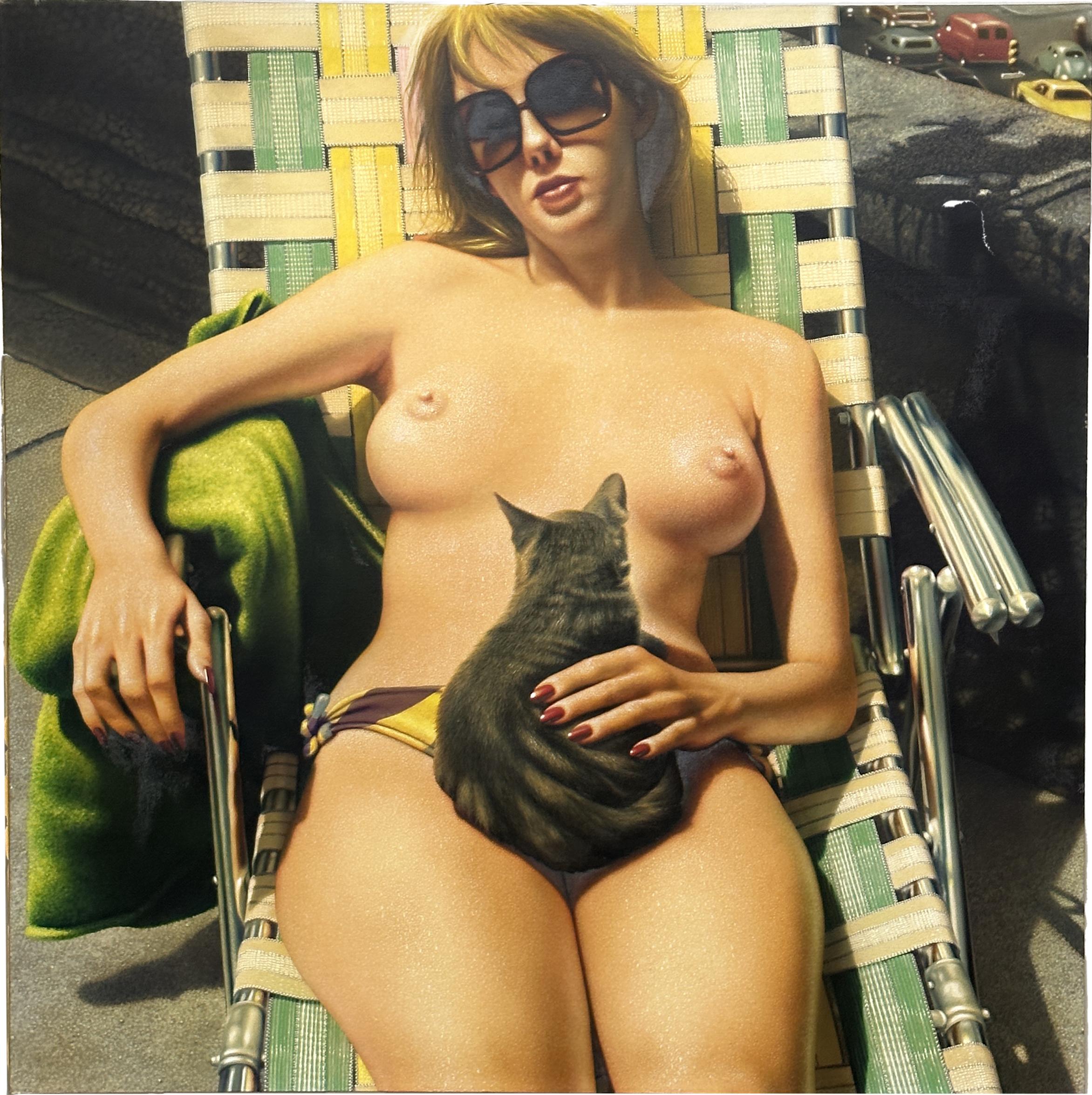 Hilo Chen Nude Painting – Großes Gemälde „Stadt – 4“, 1977 