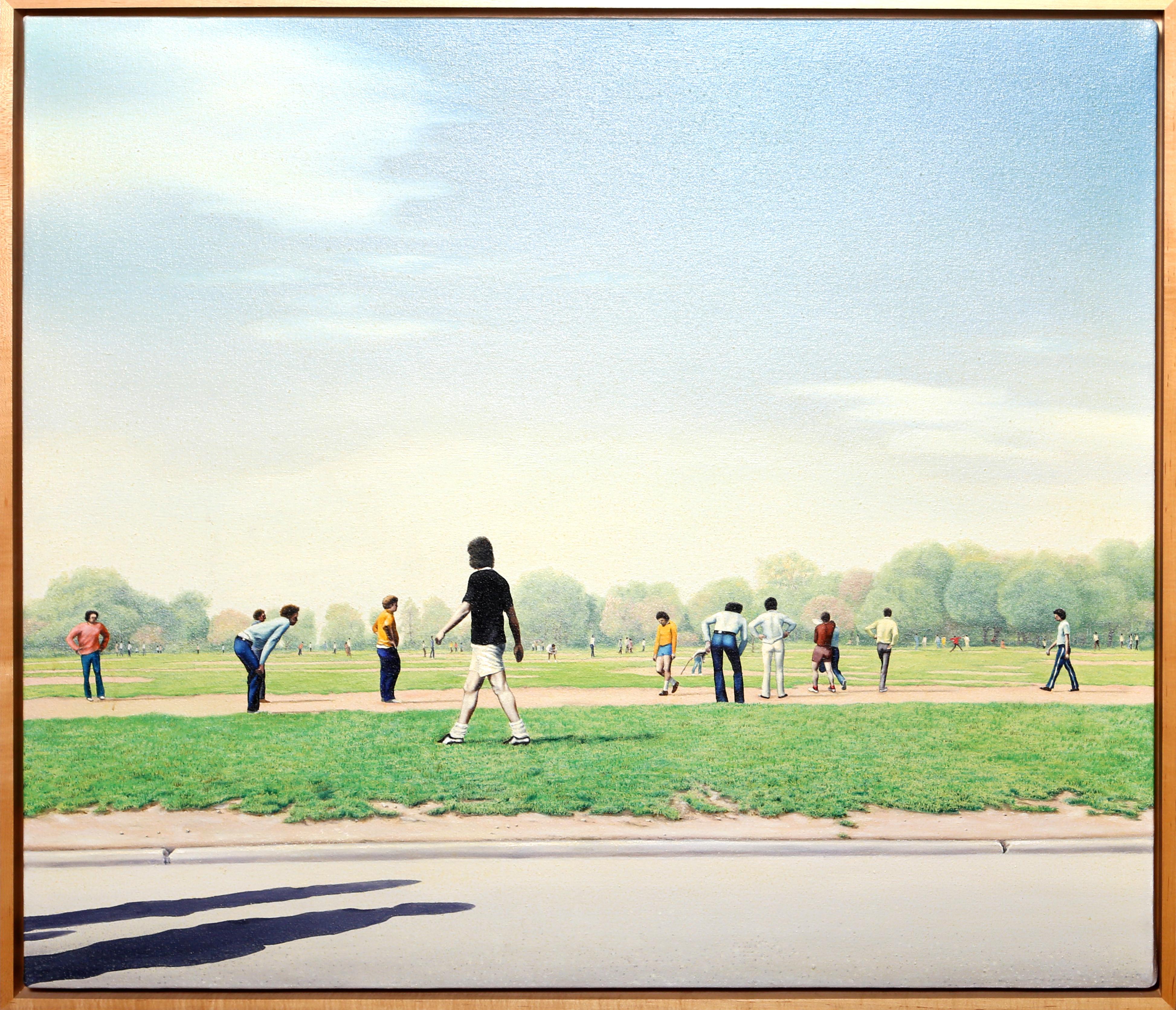 Hilo Chen Landscape Painting - Soccer Players in Central Park