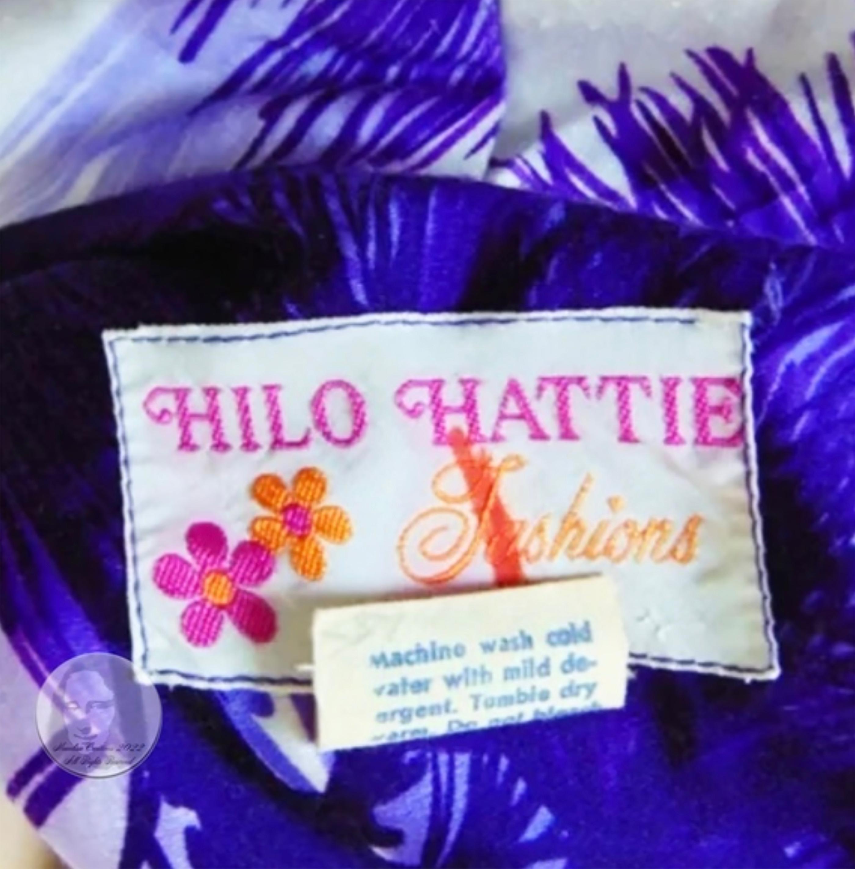 Hilo Hattie Jumpsuit Rare Palazzo Wide Leg Purple Florals 70s Vintage size 16 5