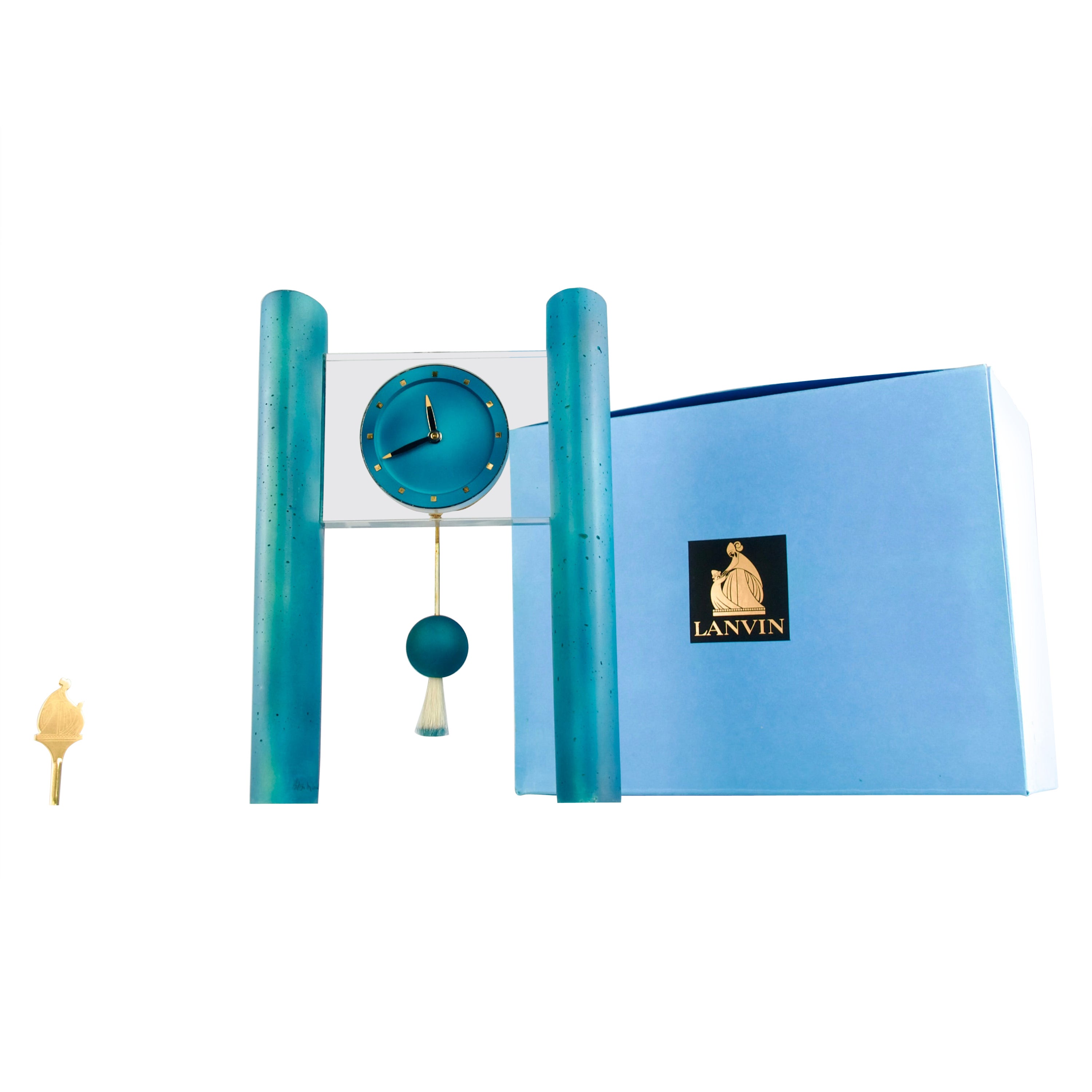 Pendule de cheminée du milieu du siècle dernier Hilton McConnico and Hour Lavigne pour Lanvin en vente
