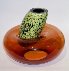 Hilton McConnico by Formia Italienische Orange Murano-Kunstglasvase, 1990er Jahre