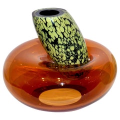 Hilton McConnico by Formia Italienische Orange Murano-Kunstglasvase, 1990er Jahre