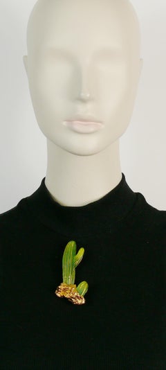 Hilton McConnico for Daum Vintage Massive Pate de Verre Cactus Brooch
