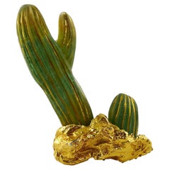 Hilton McConnico for Daum Vintage Massive Pate de Verre Cactus Brooch