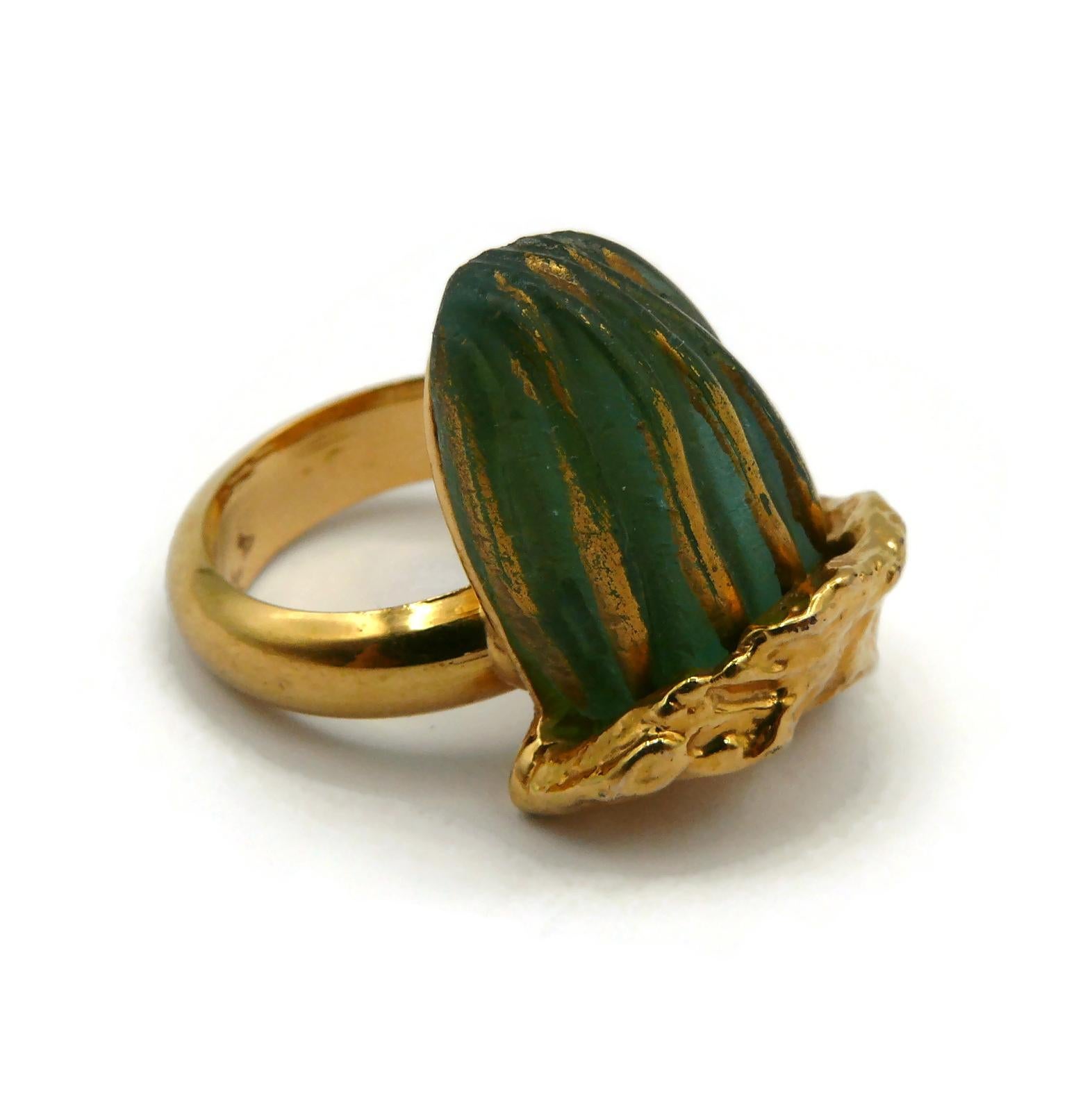 HILTON McCONNICO for DAUM Vintage Rare Pate de Verre Cactus Ring For Sale 6