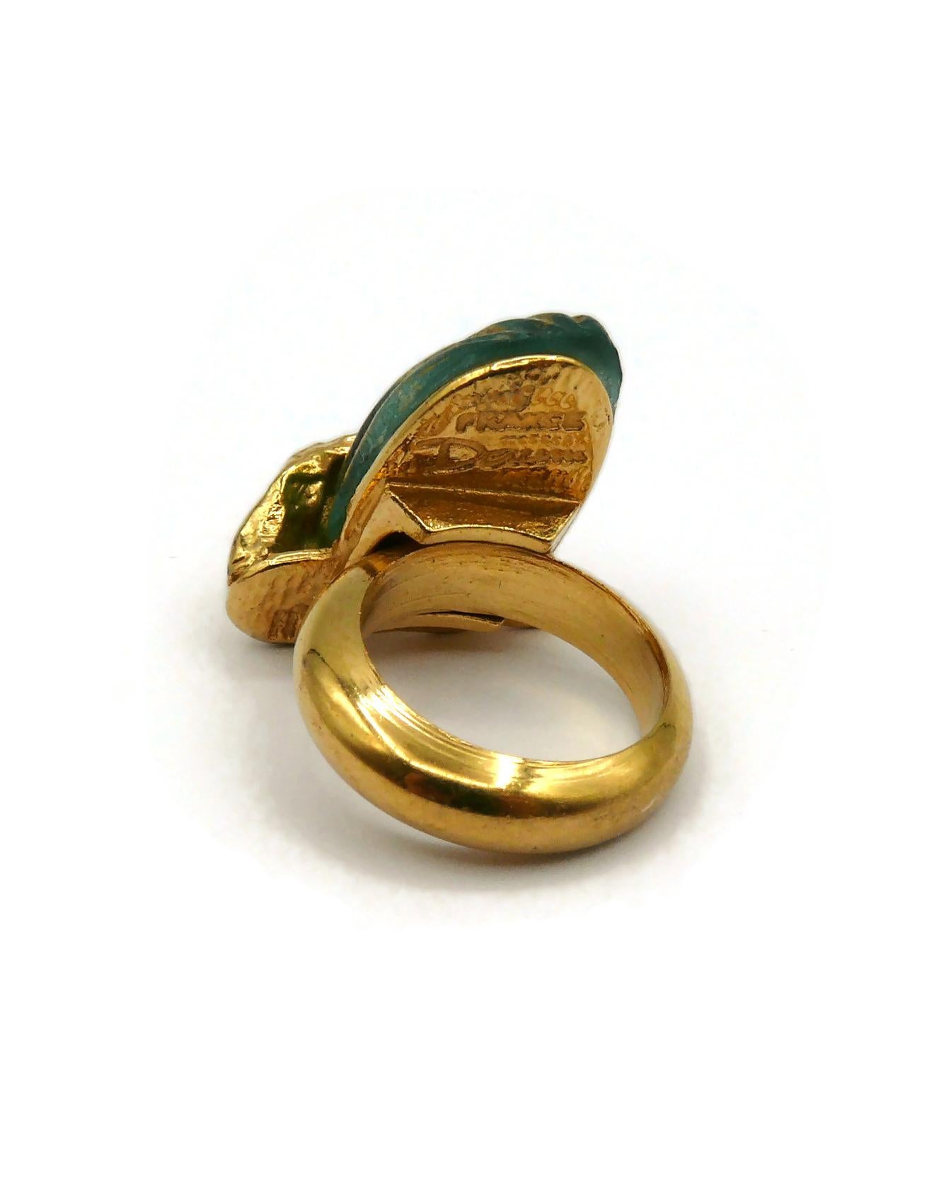 Women's HILTON McCONNICO for DAUM Vintage Rare Pate de Verre Cactus Ring For Sale